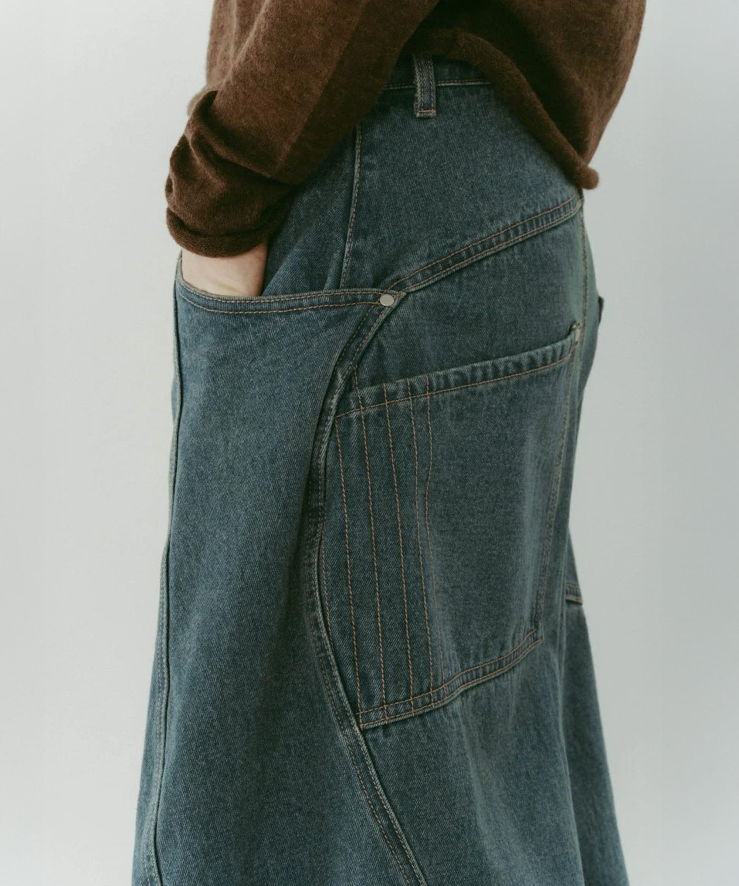 tuck design denim pants Knuth Marf
