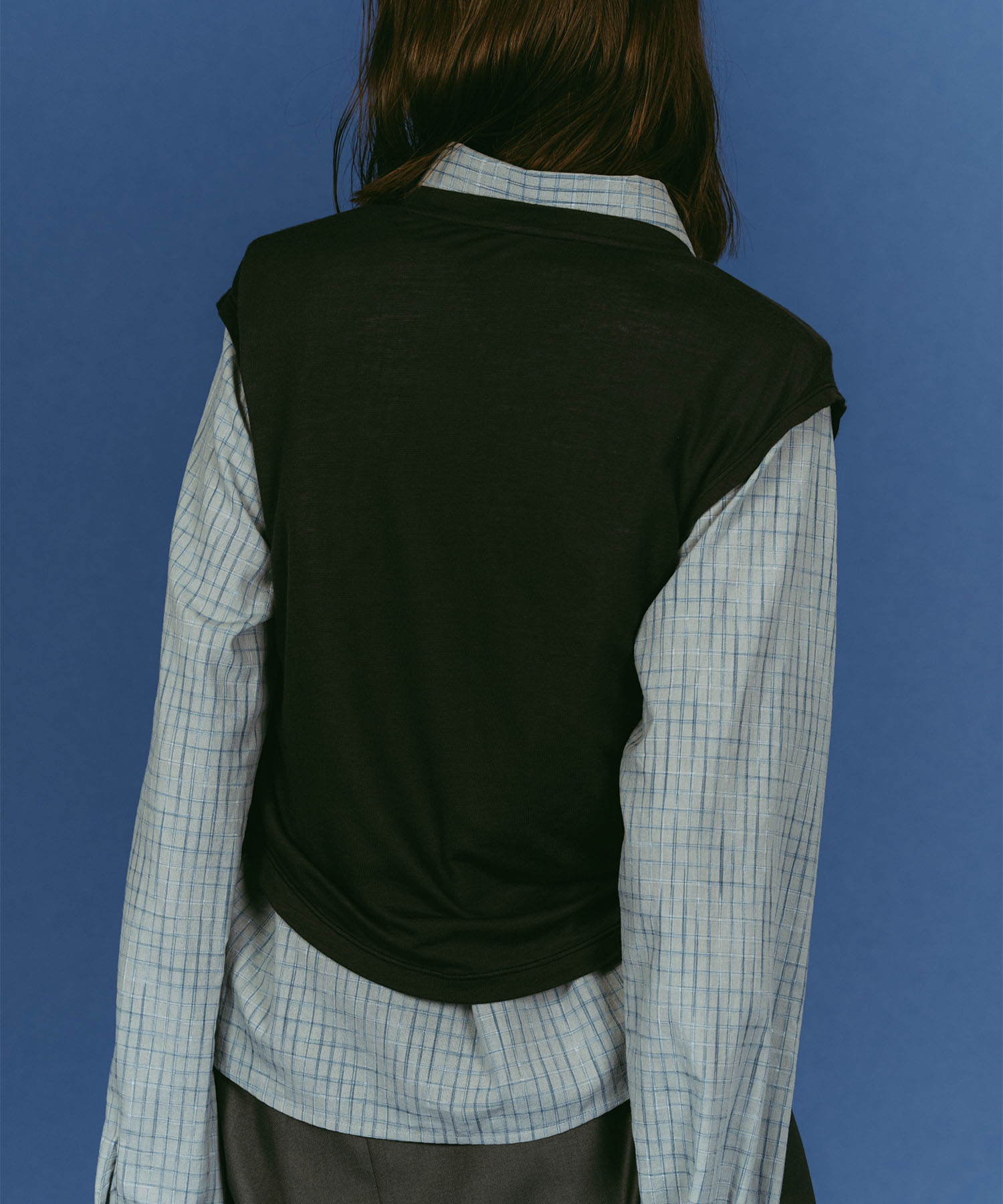 2-piece layered compact shirt/bluecharcoal Knuth Marf