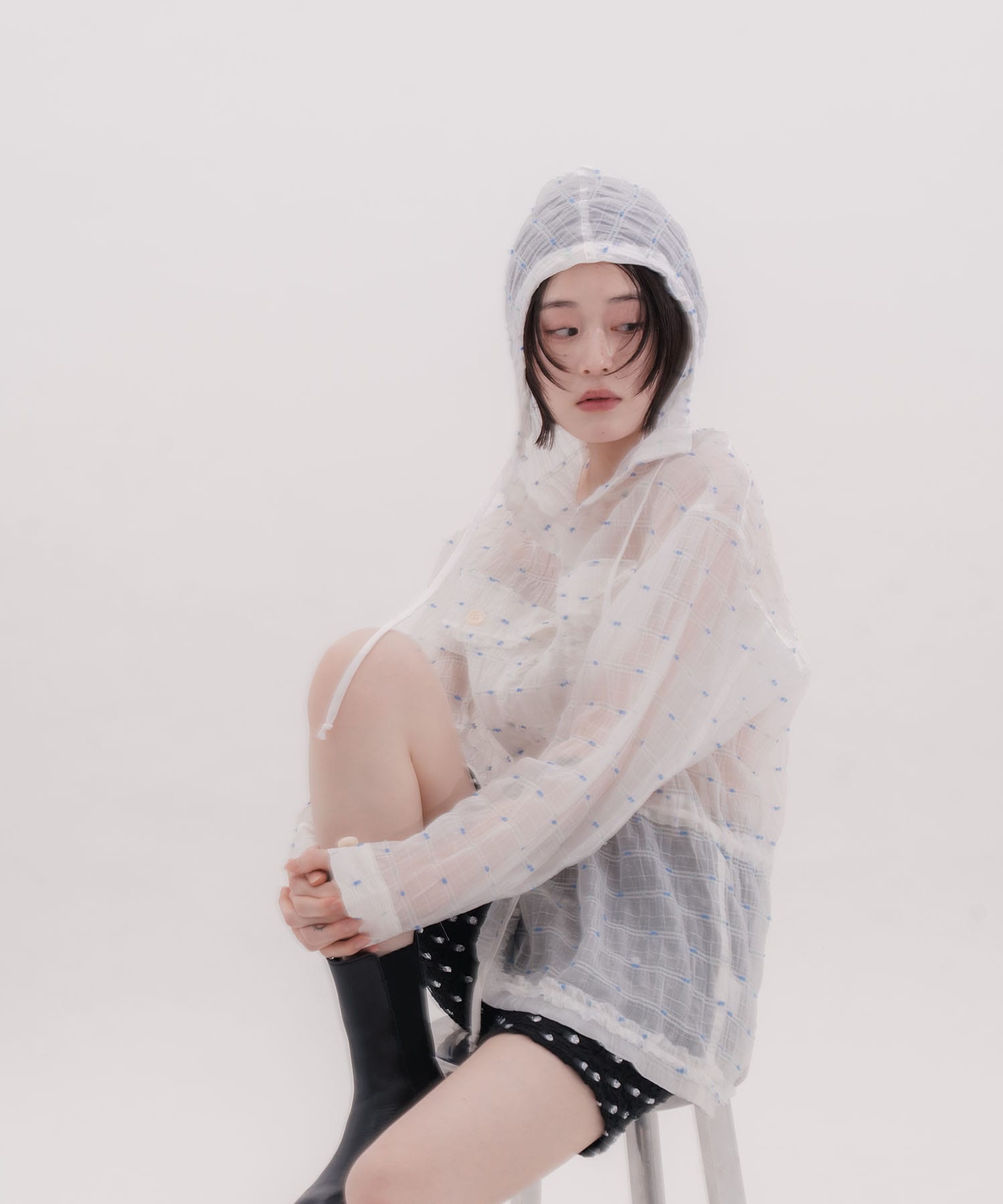 Original jacquard anorak hoodie naokitomizuka