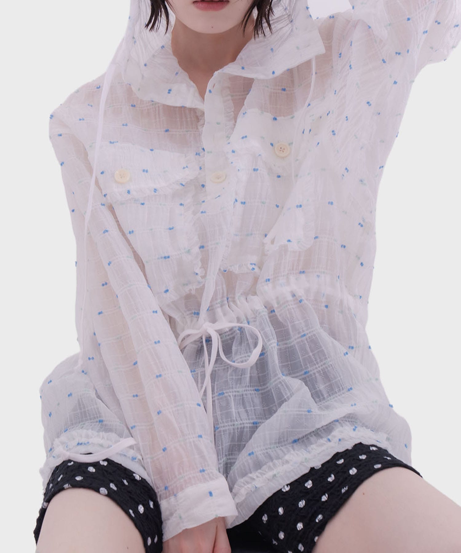 Original jacquard anorak hoodie naokitomizuka