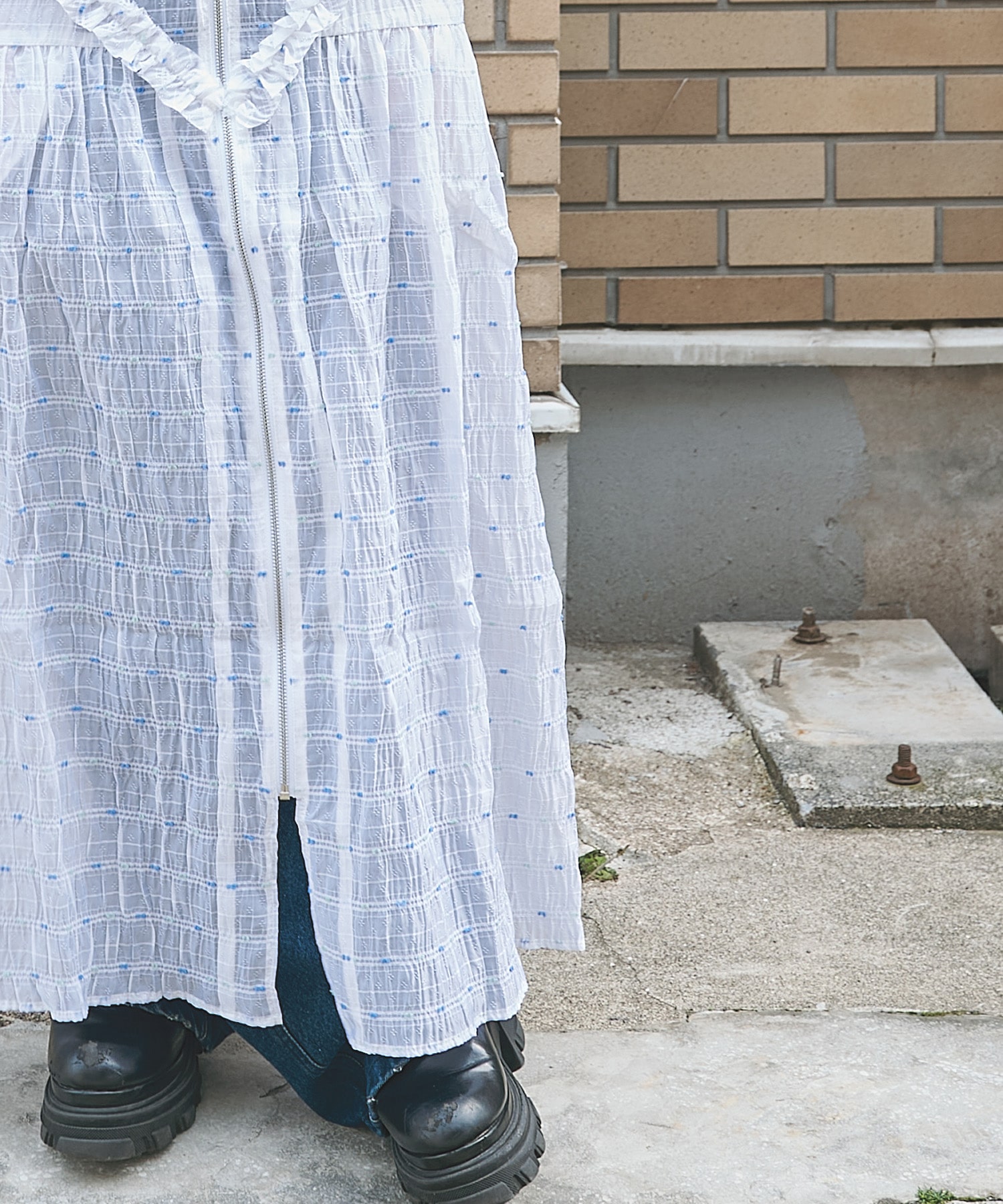 Original jacquard camisole dress naokitomizuka