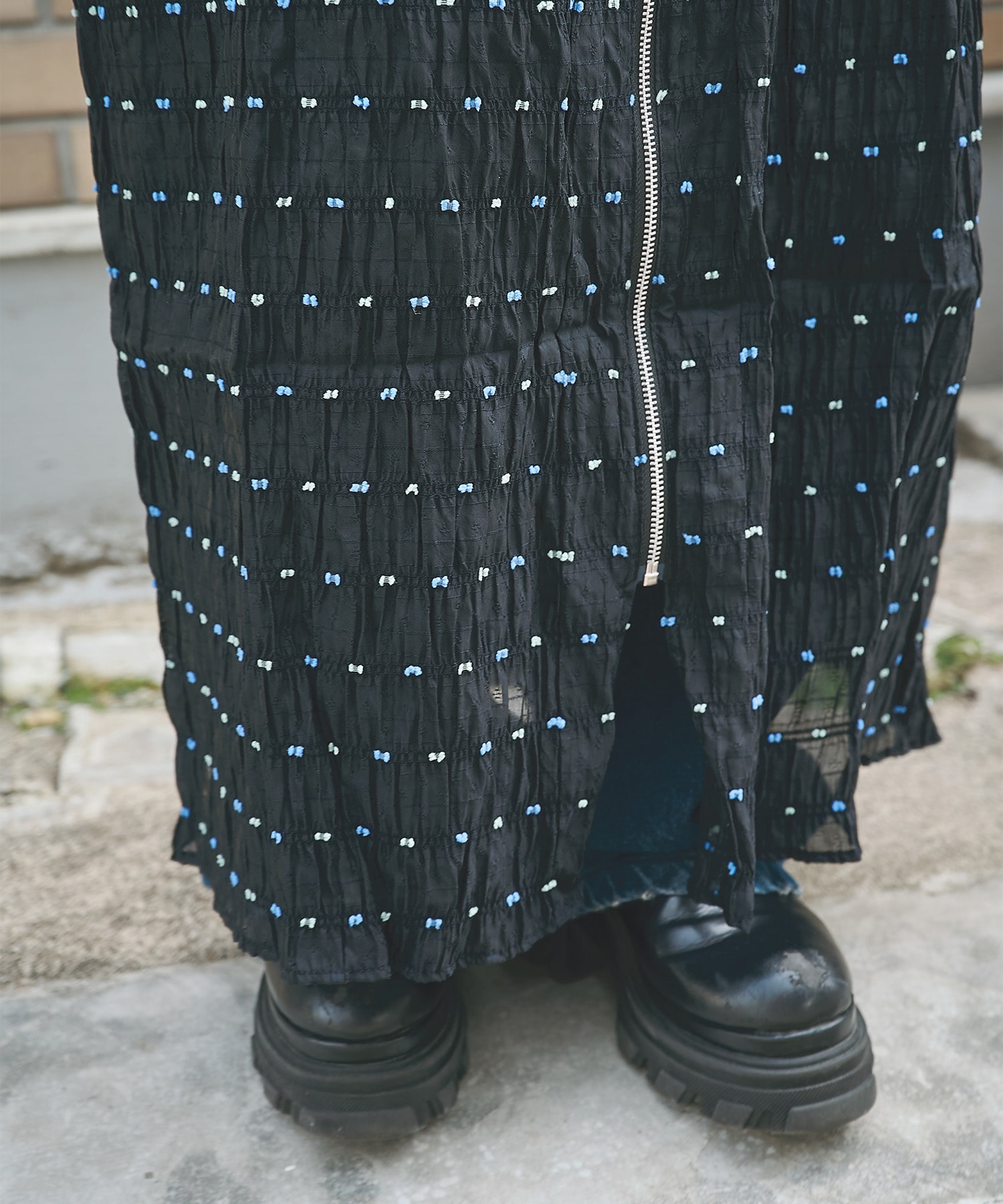 Original jacquard camisole dress naokitomizuka