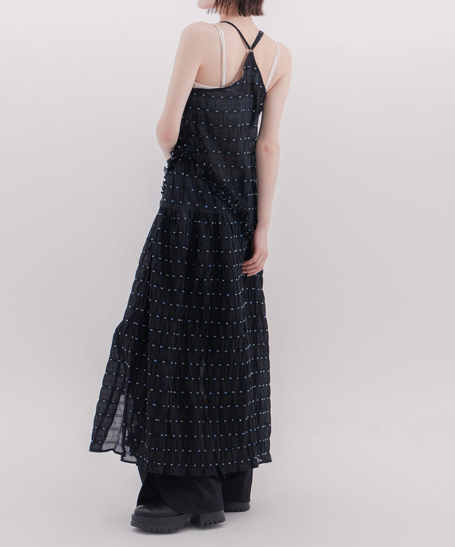 Original jacquard camisole dress naokitomizuka
