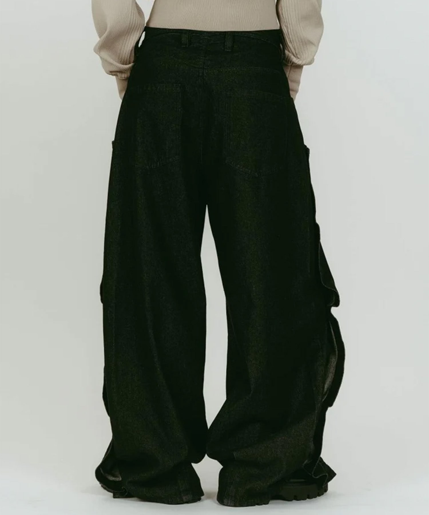 cling drape denim pants(unisex) Knuth Marf