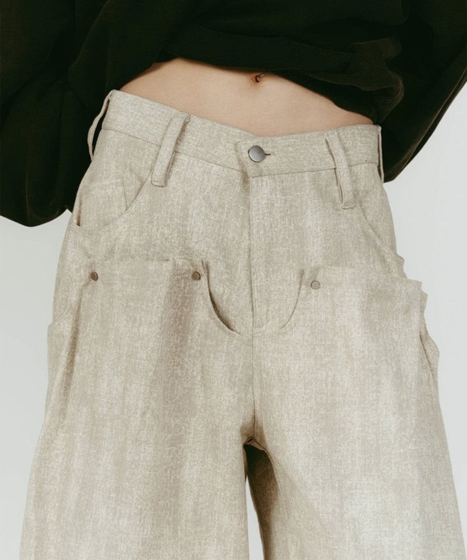 cling drape denim pants(unisex) Knuth Marf