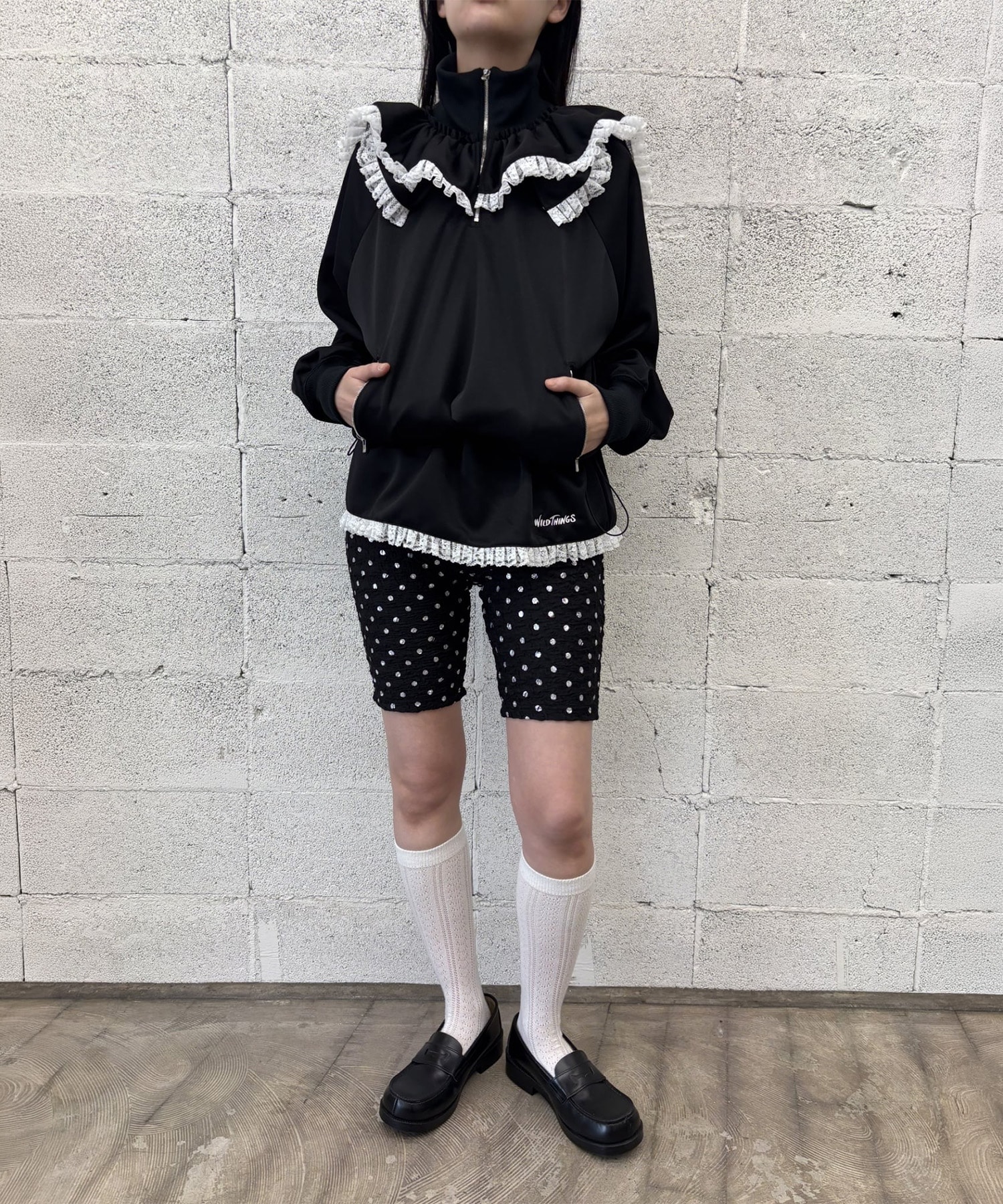 Polka dot print cycling shorts naokitomizuka