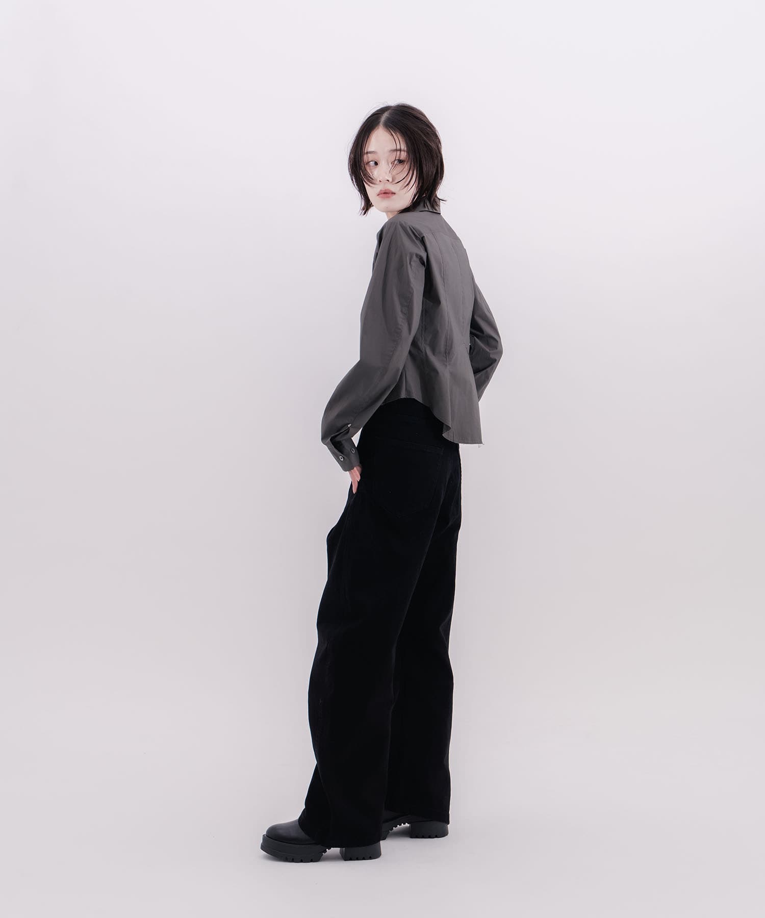 fitted zip up shirt CONZ