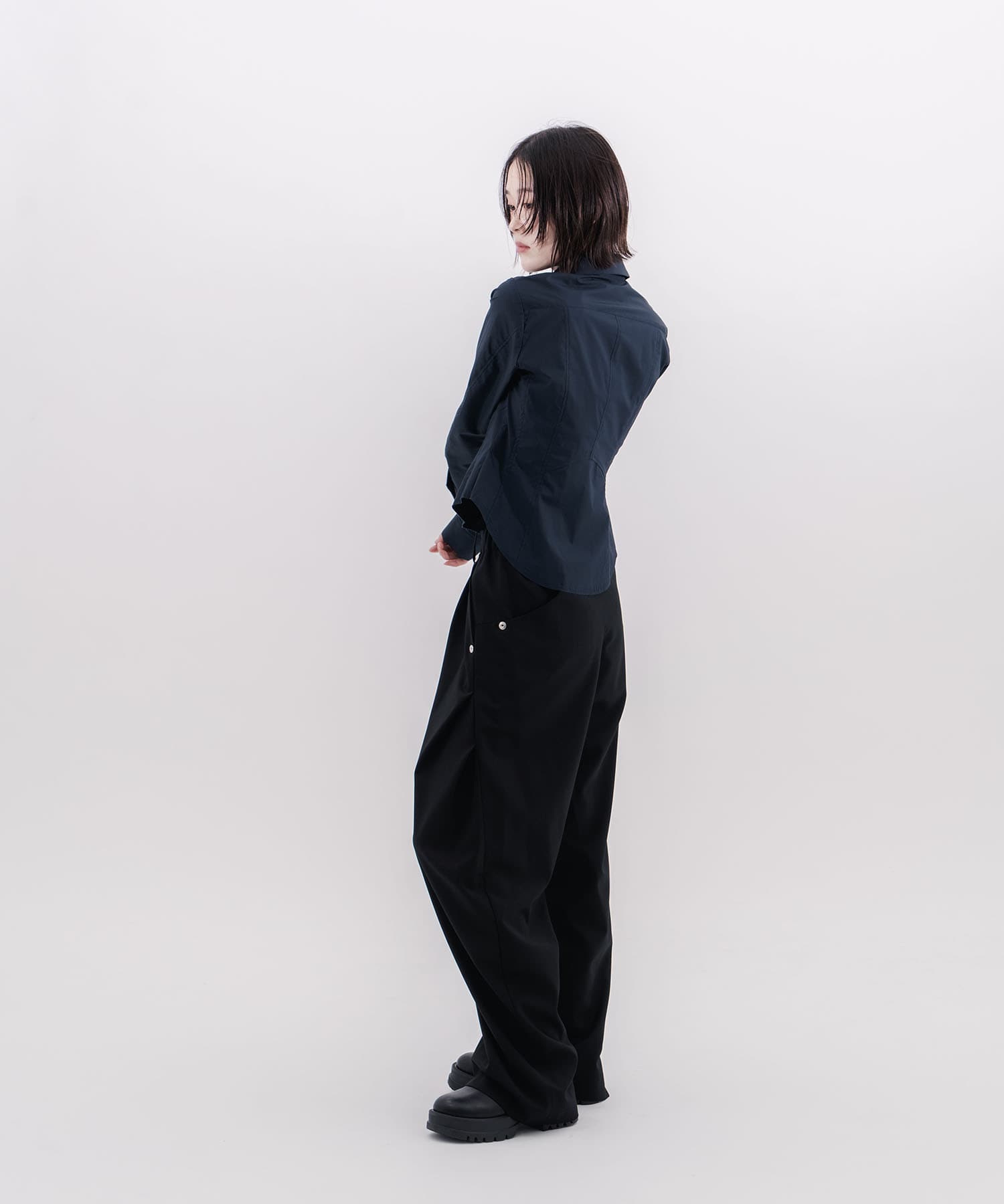 fitted zip up shirt CONZ