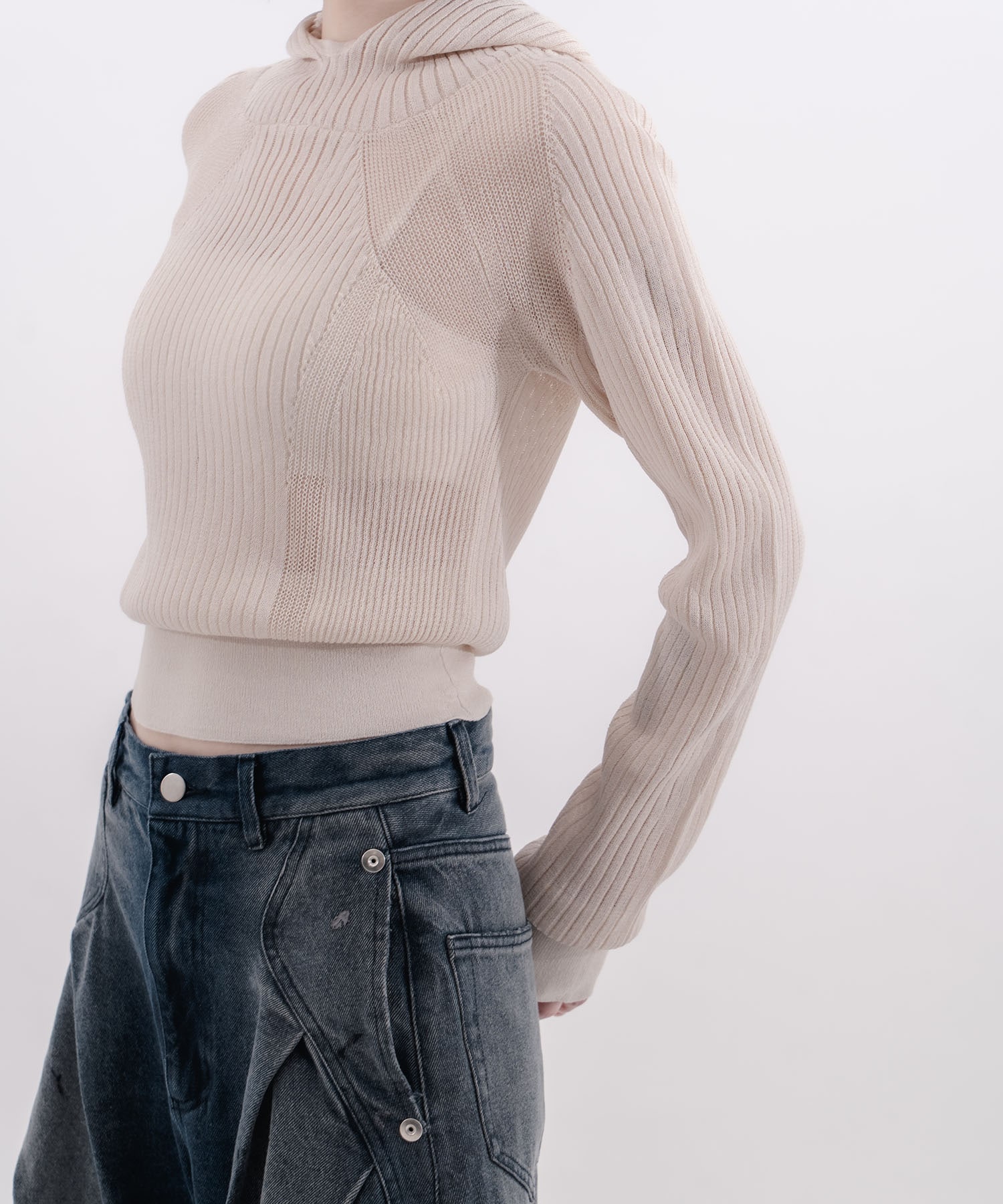 rib slim hoodie CONZ