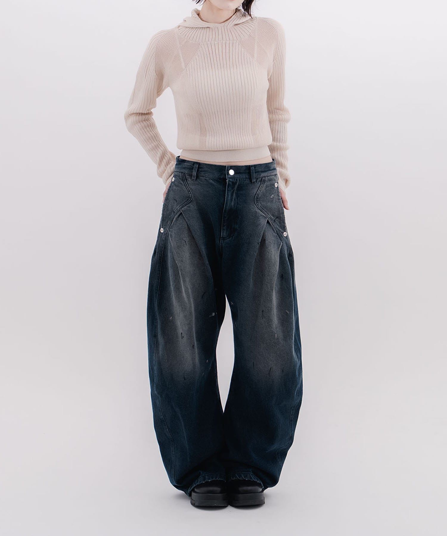 rib slim hoodie CONZ