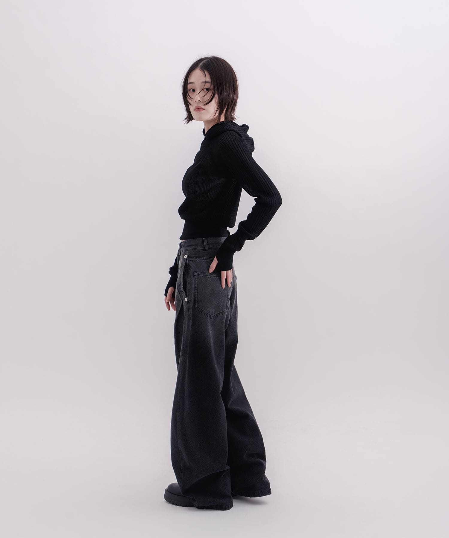 rib slim hoodie CONZ