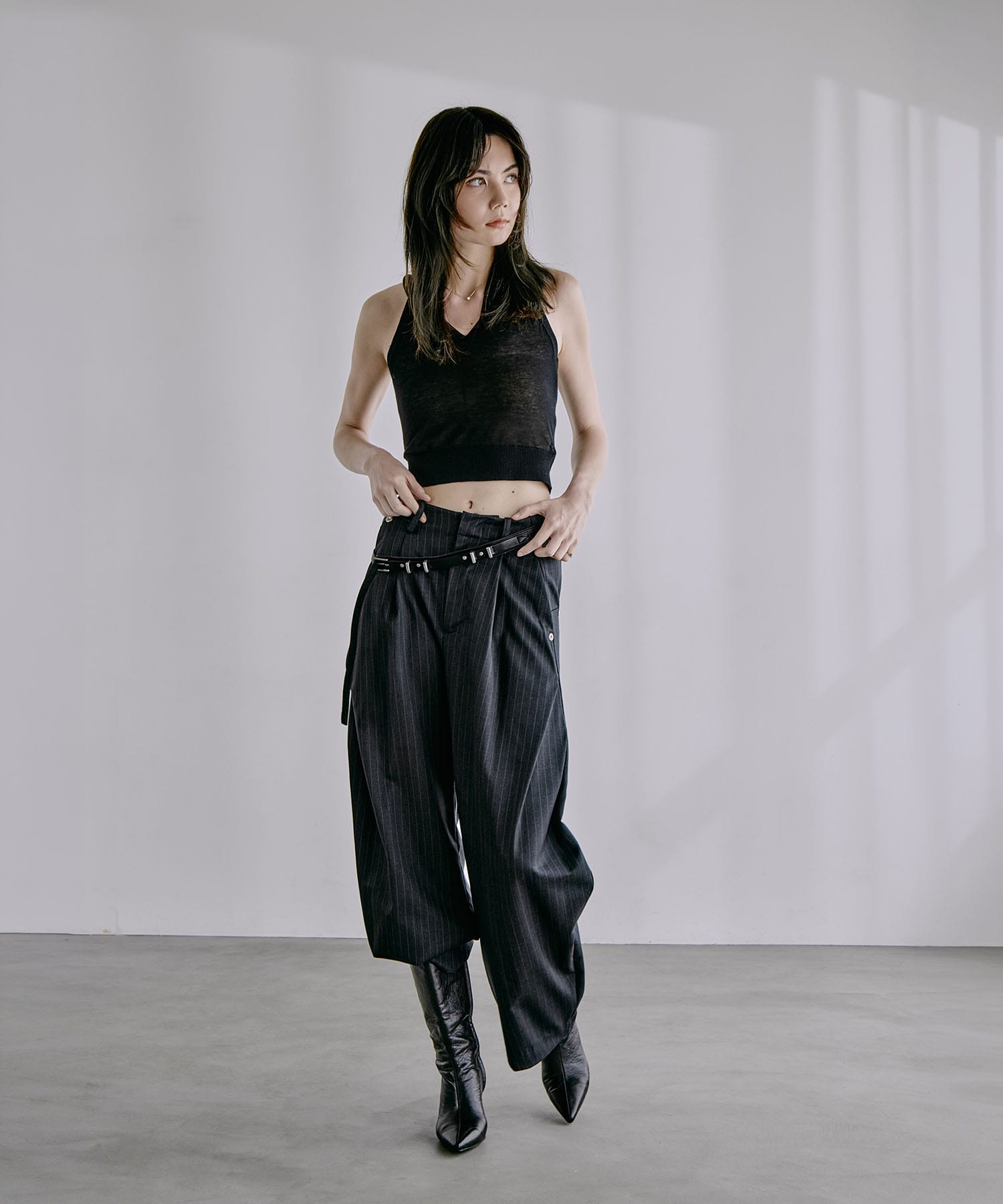 Cropped Hoodie Knit Top PERVERZE