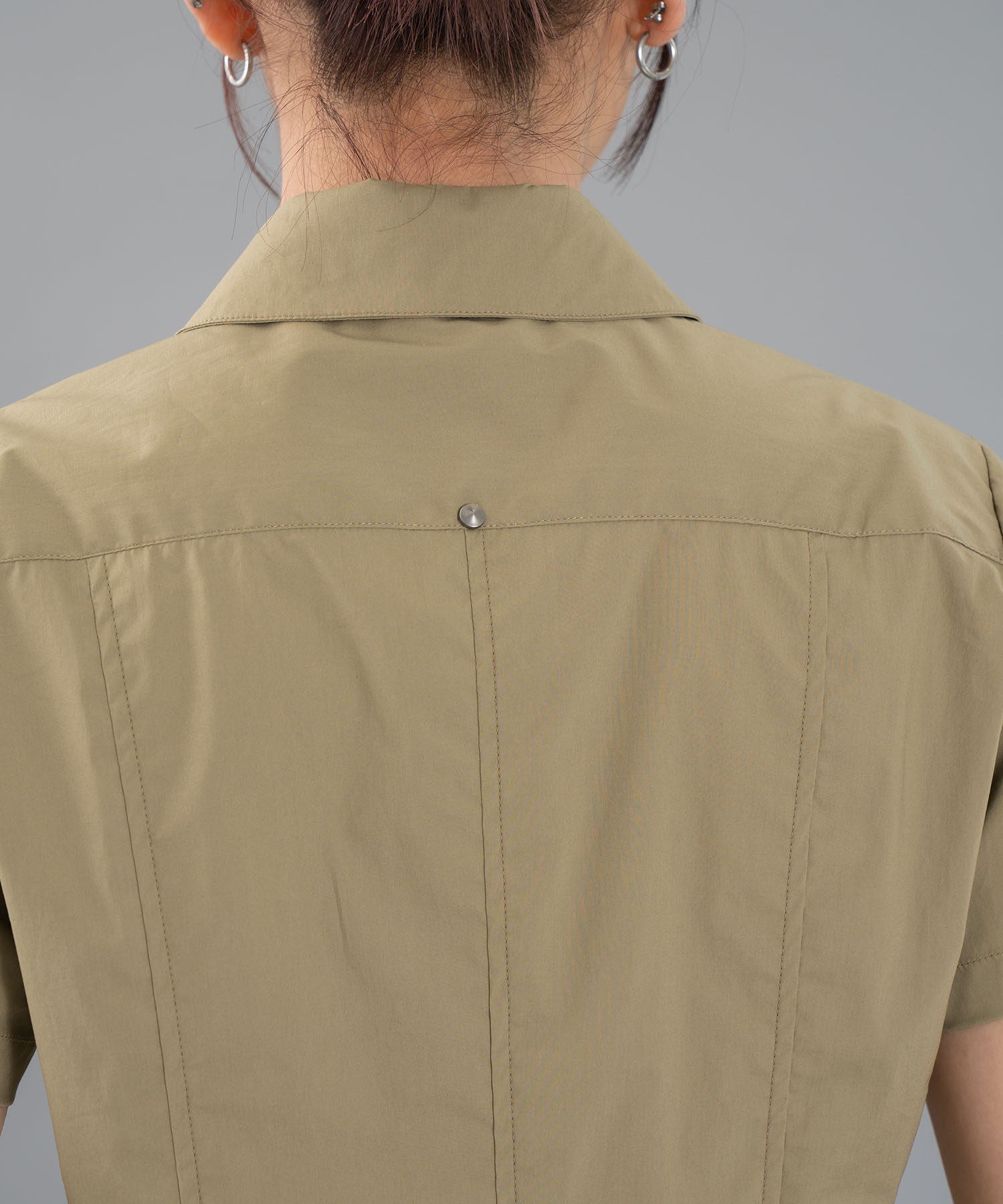 fitted zip up shirt short sleeve CONZ