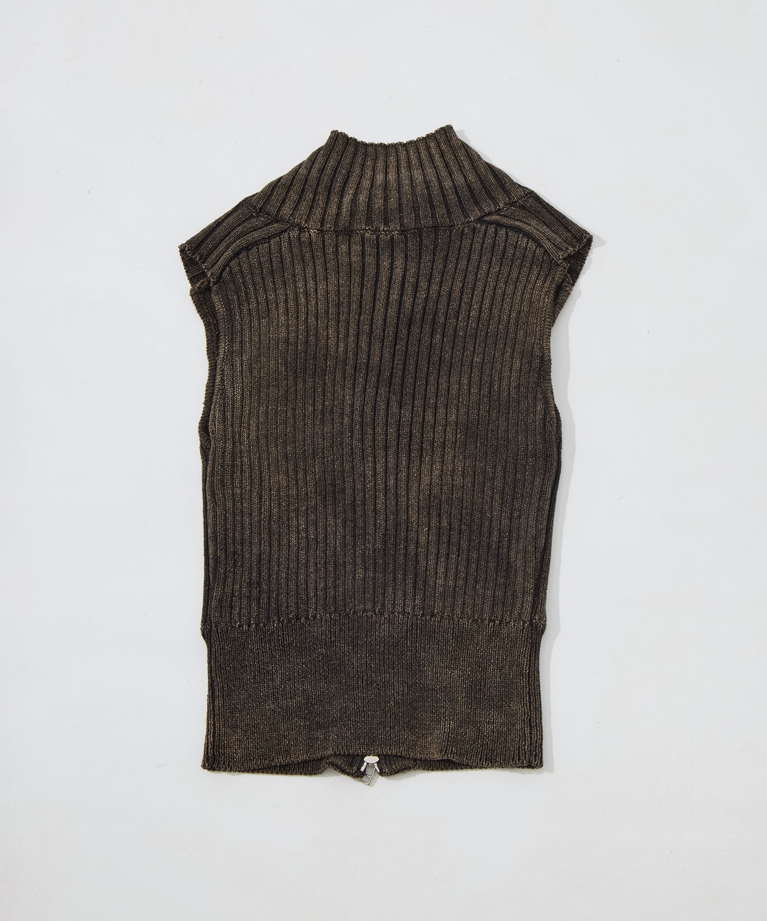 sleeveless zip knit tops CONZ