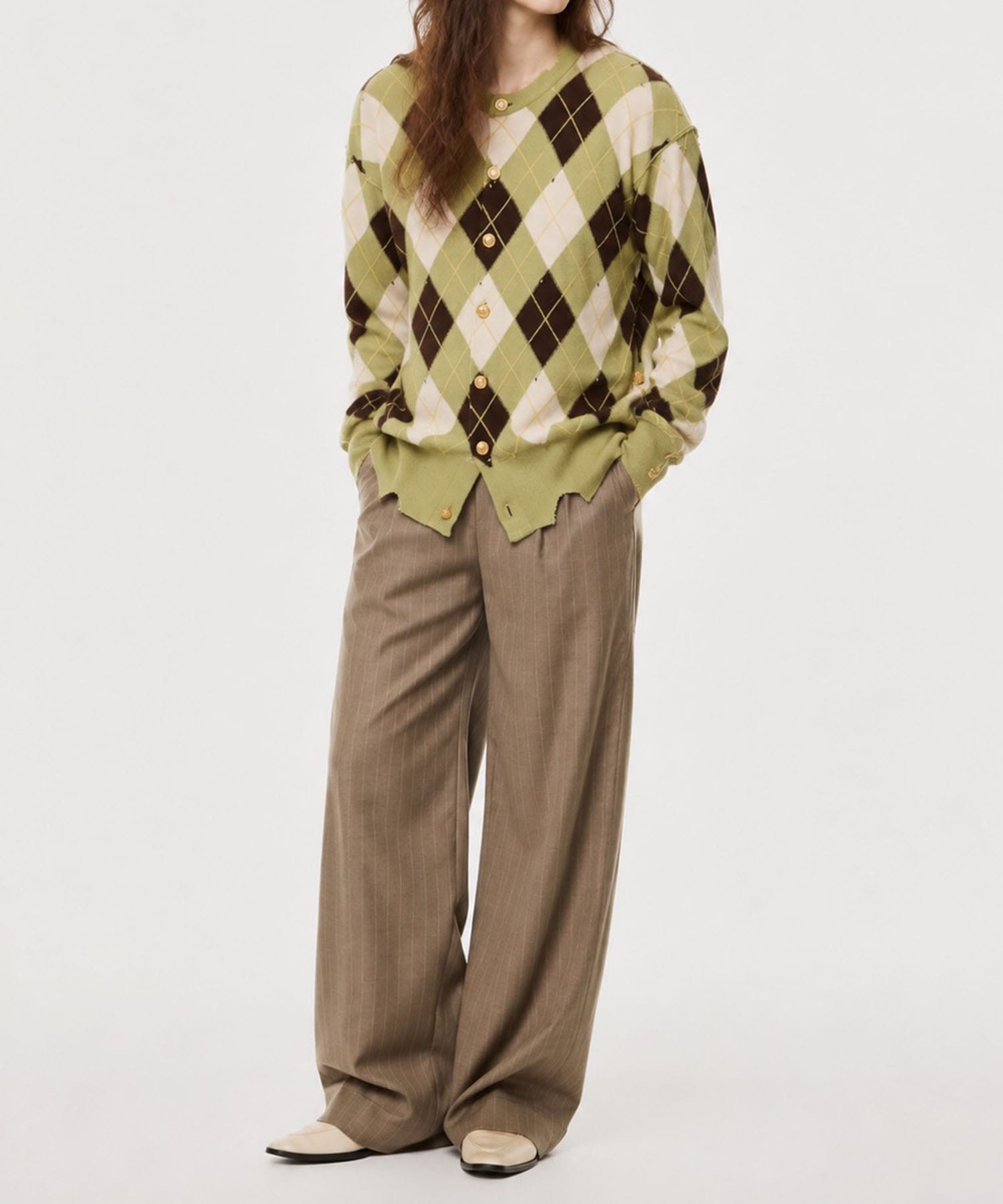DIAMOND SCRAPED CARDIGAN MASU