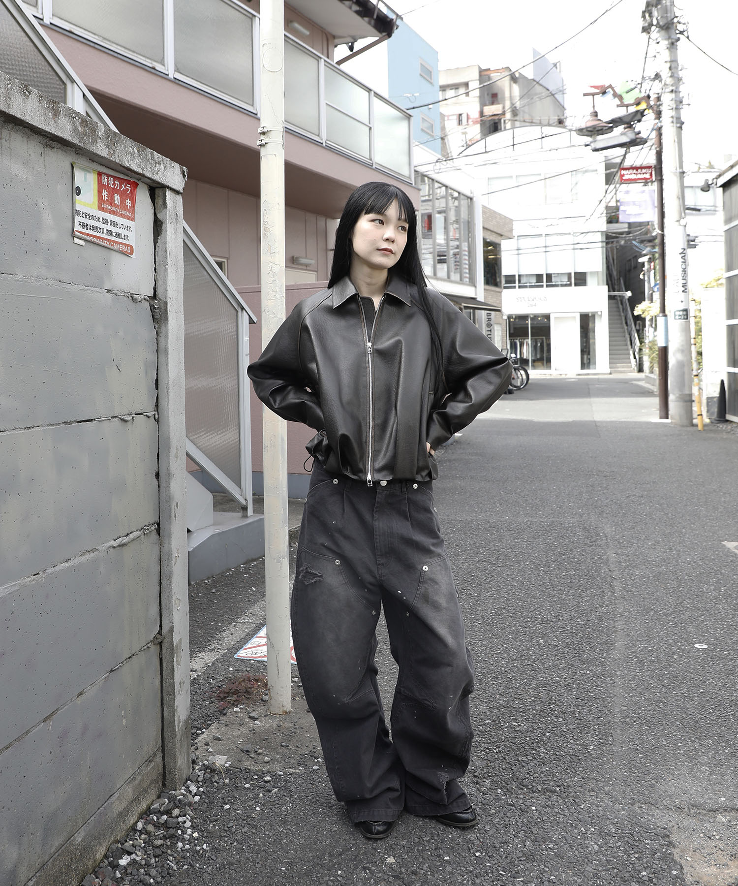 balloon blouson vintage faux leather CONZ