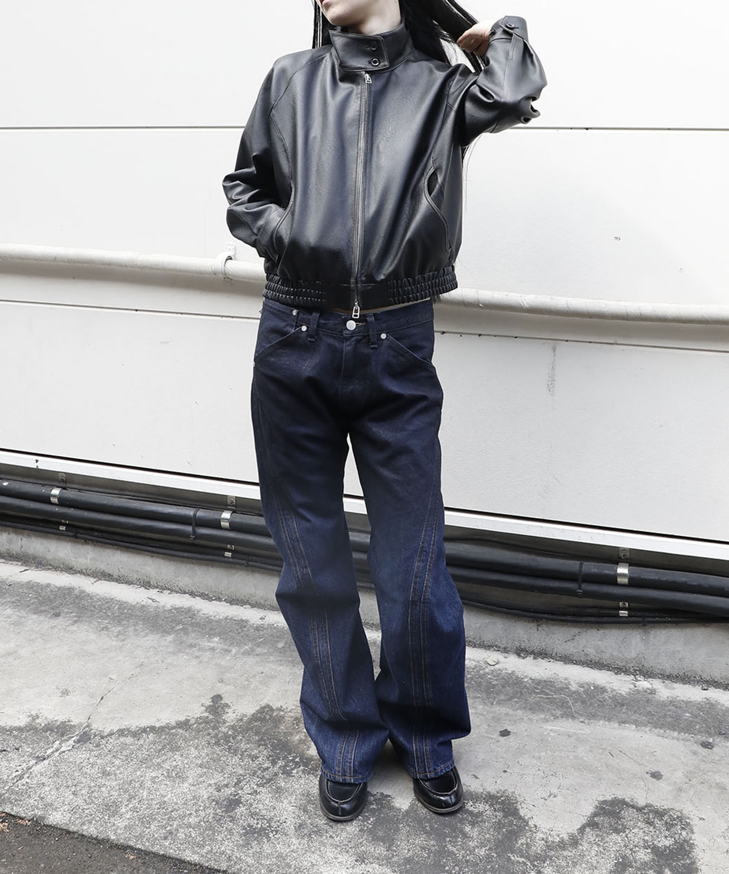 harrington jacket vintage faux leather CONZ