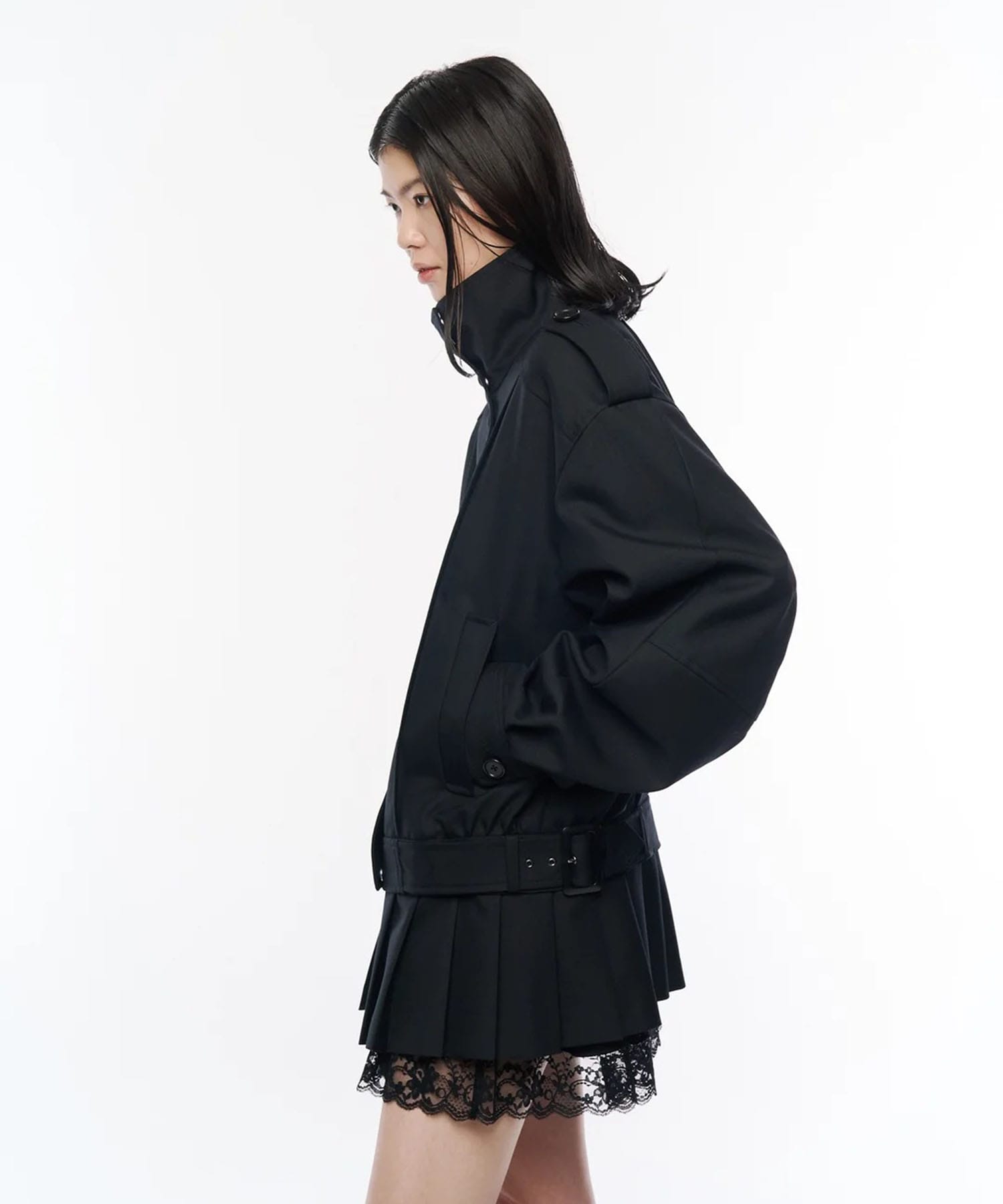 Kilt-Hem Zip Blouson POOLDE