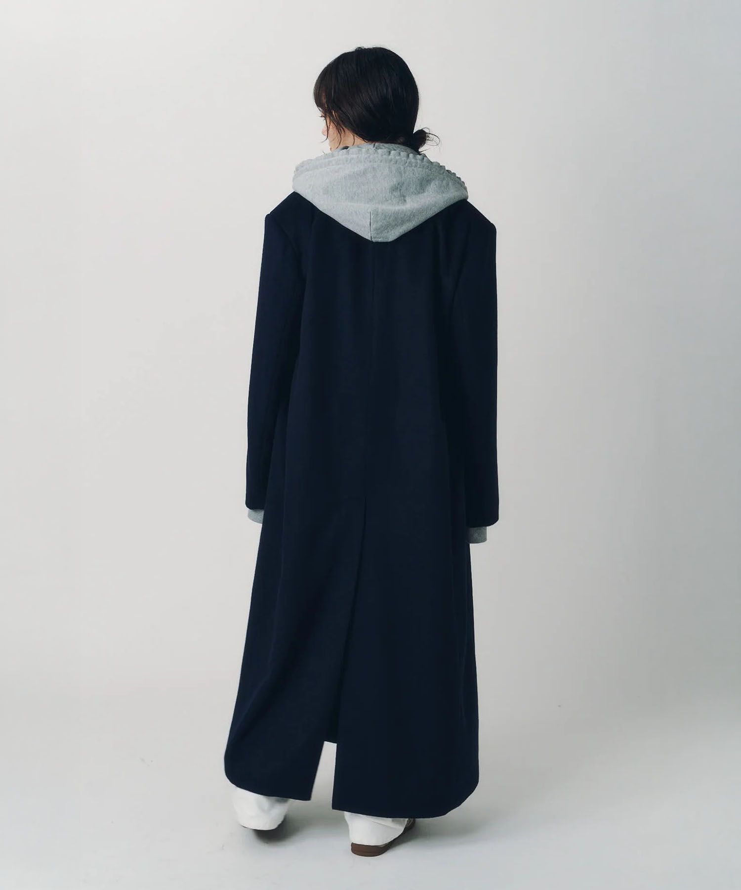 single-breasted long coat/navy Knuth Marf