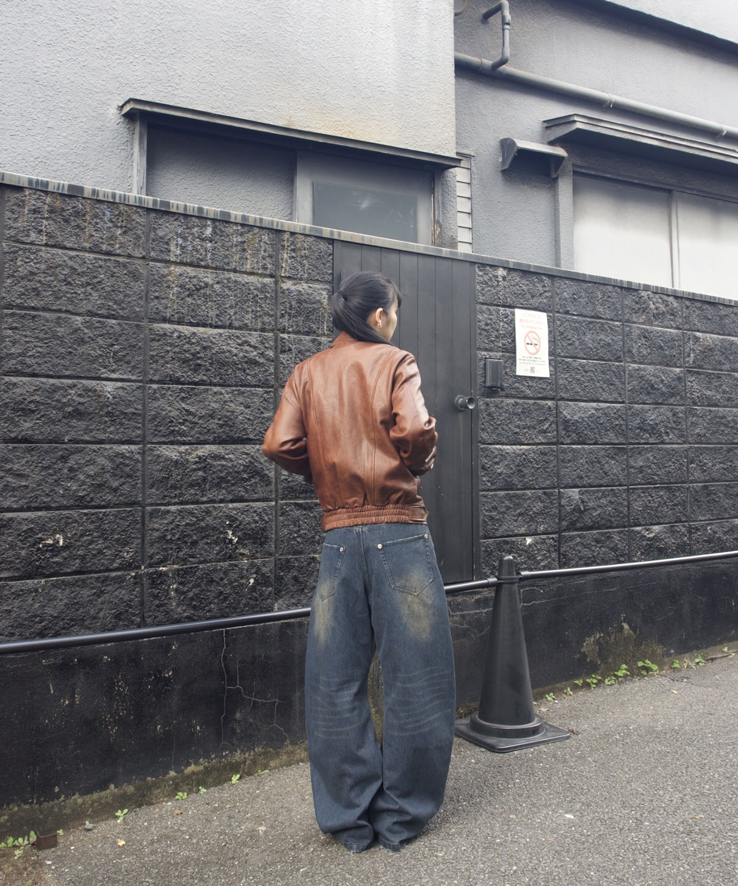 UNEVEN SHEEP LEATHER ZIP BLOUSON ANTHEM A
