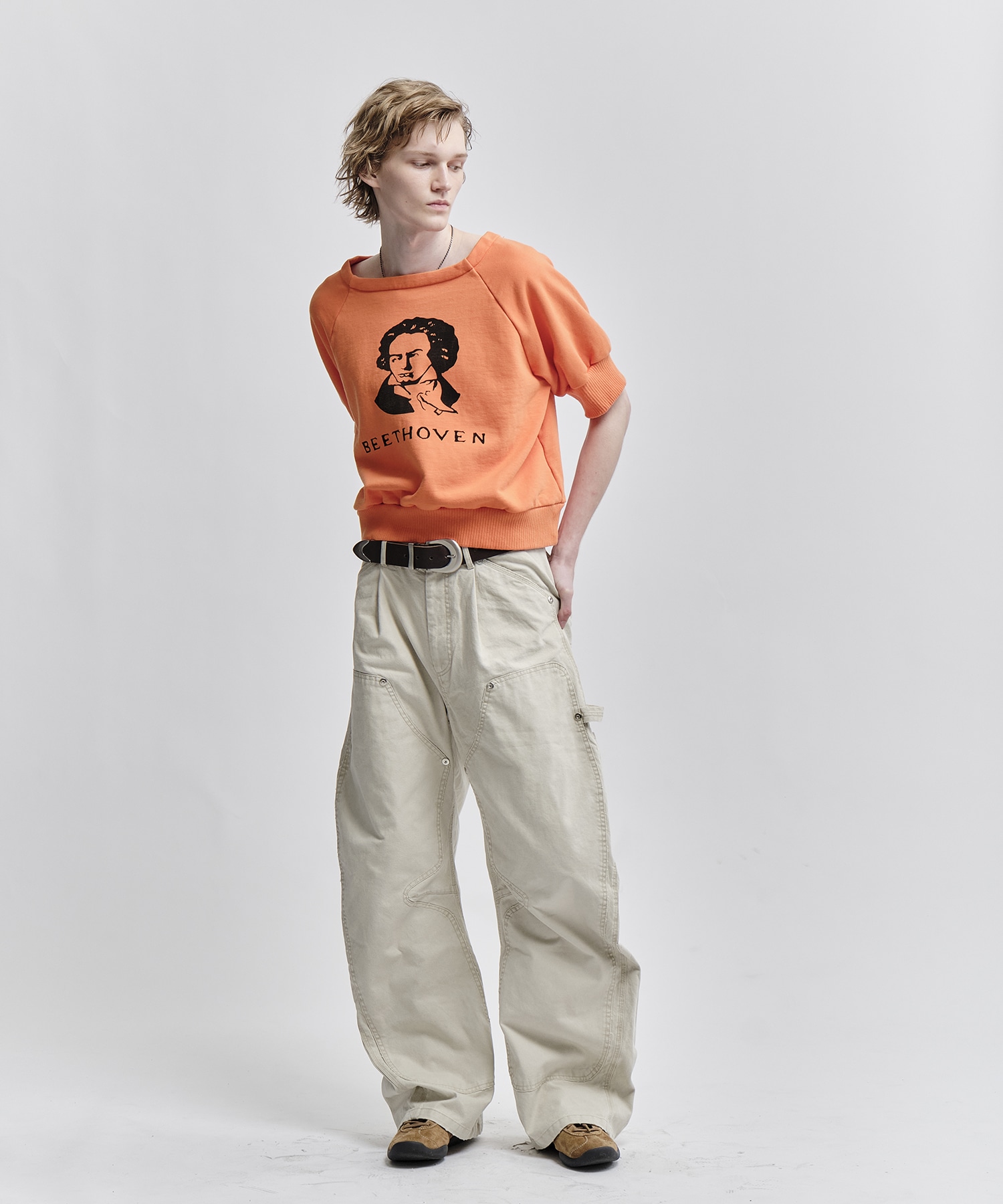DUCK DOUBLE KNEE CURVED LEG PANTS CONZ