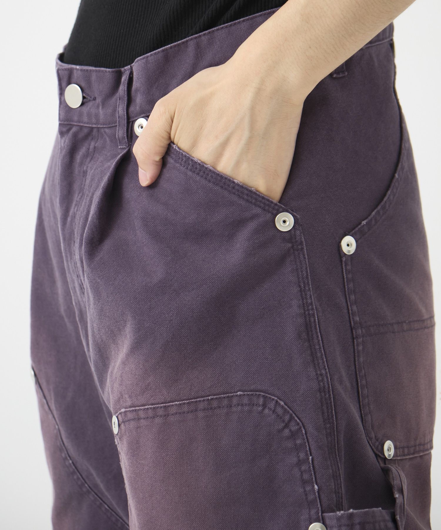 DUCK DOUBLE KNEE CURVED LEG PANTS CONZ