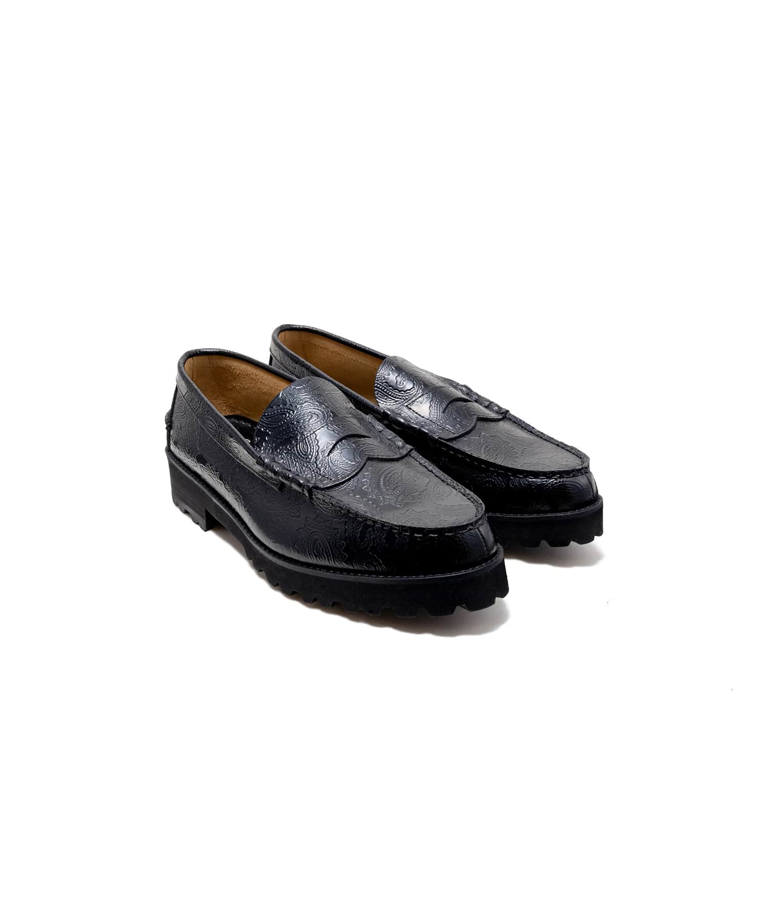 TANK SOLE LOAFERS BLACK PAISLEY The Kenford FINESHOES