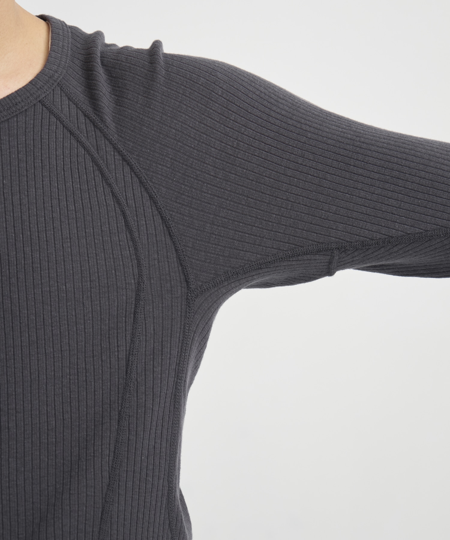 別注 HENLEY PANELED SWEATER NVRFRGT