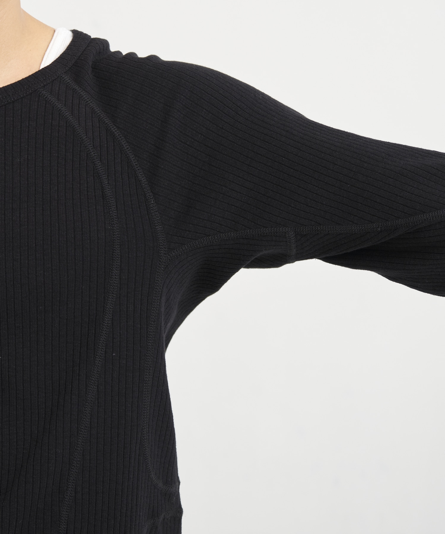 別注 HENLEY PANELED SWEATER NVRFRGT