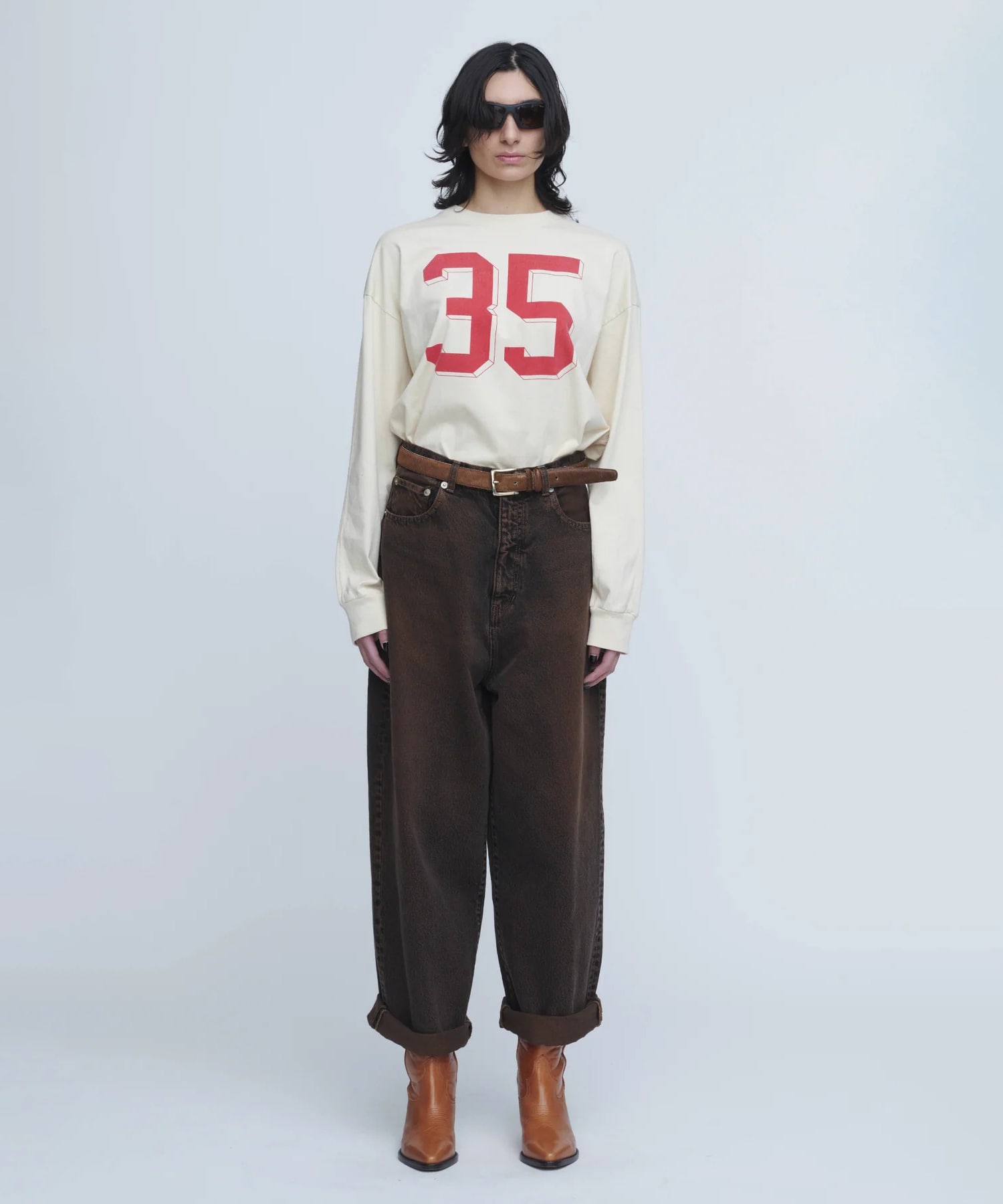 No35 Long Sleeve Loose Fit RED INSCRIRE