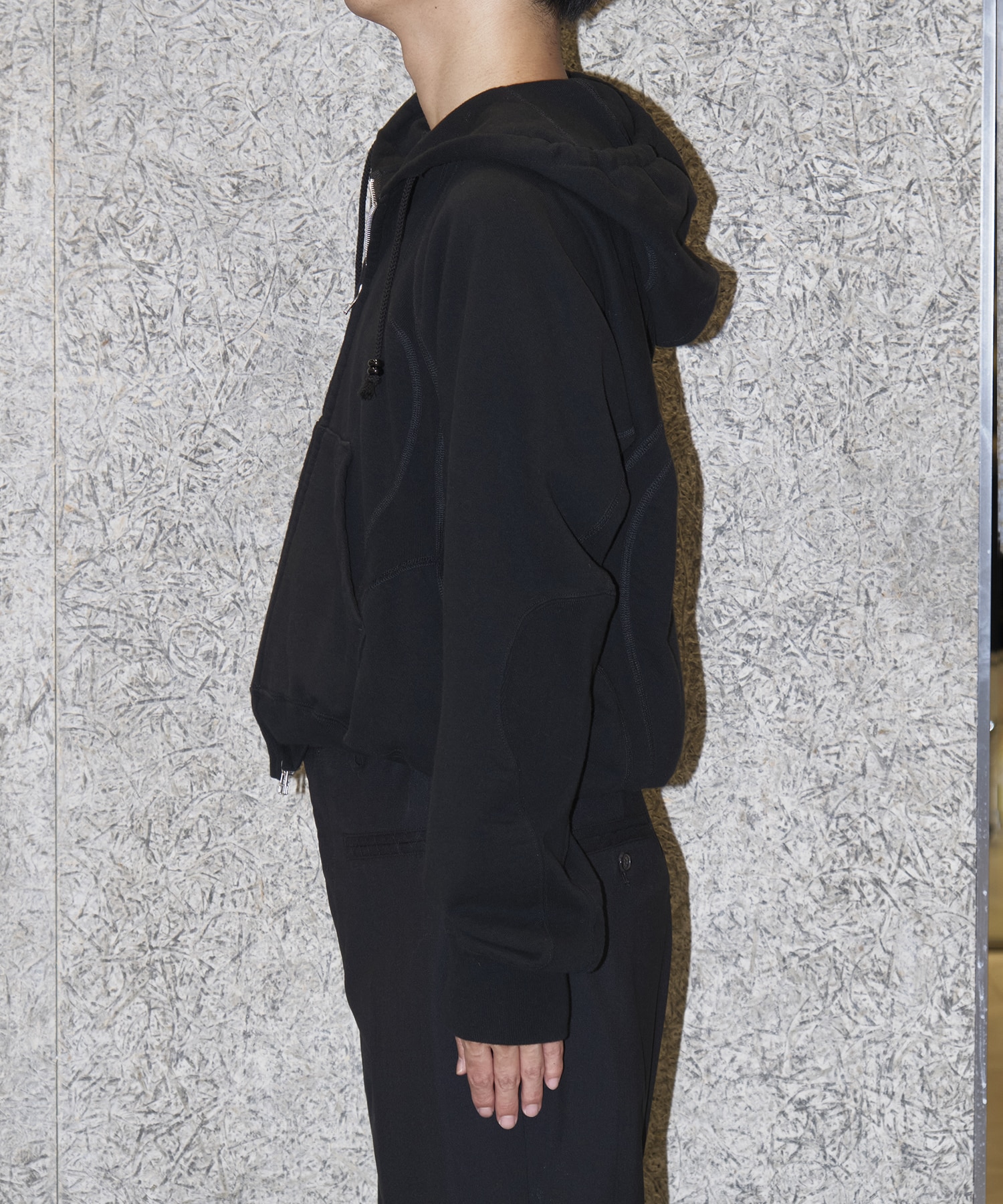 PANELLED ZIP UP HOODIE NVRFRGT