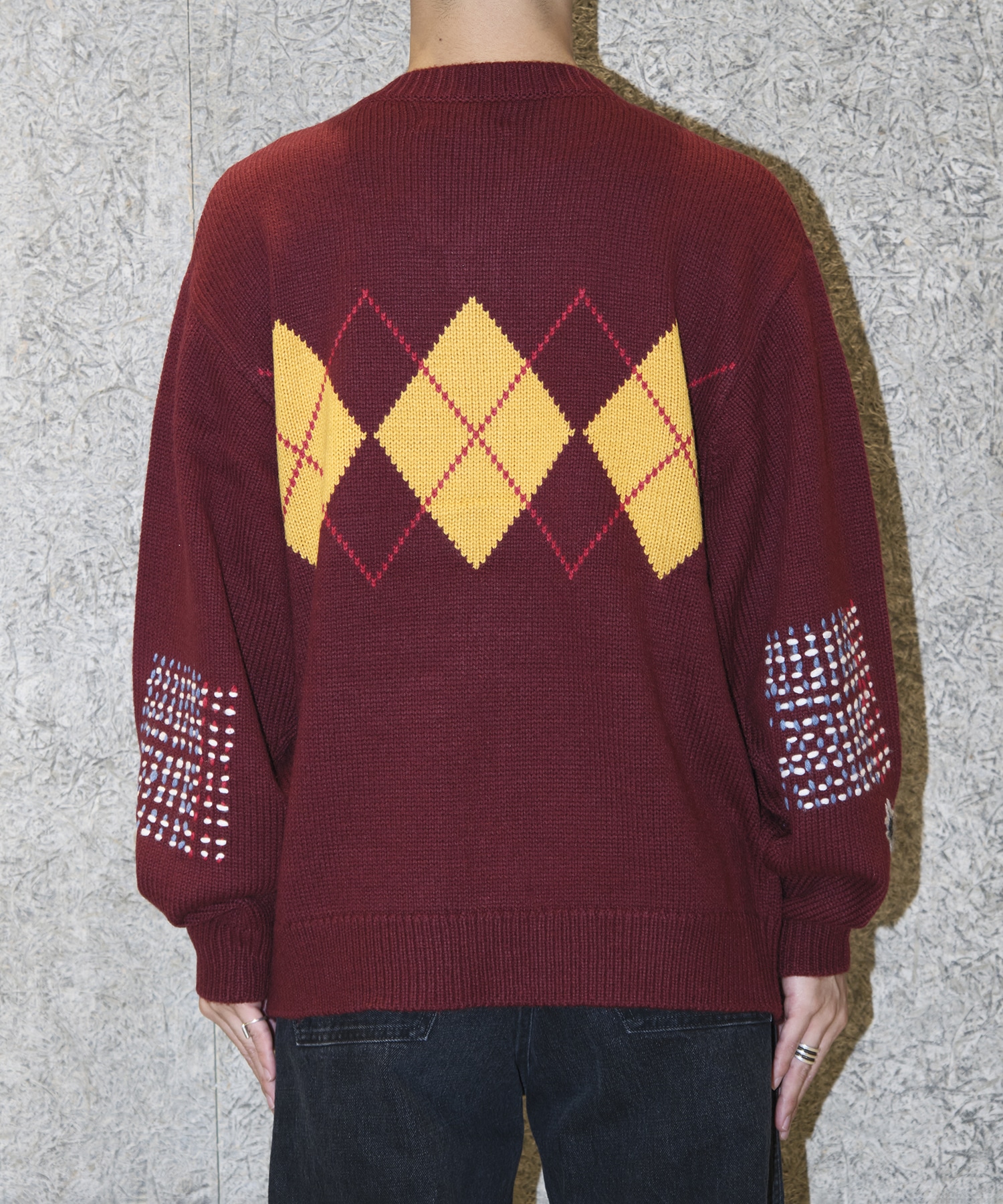 ARGYLE CARDIGAN RICE NINE TEN