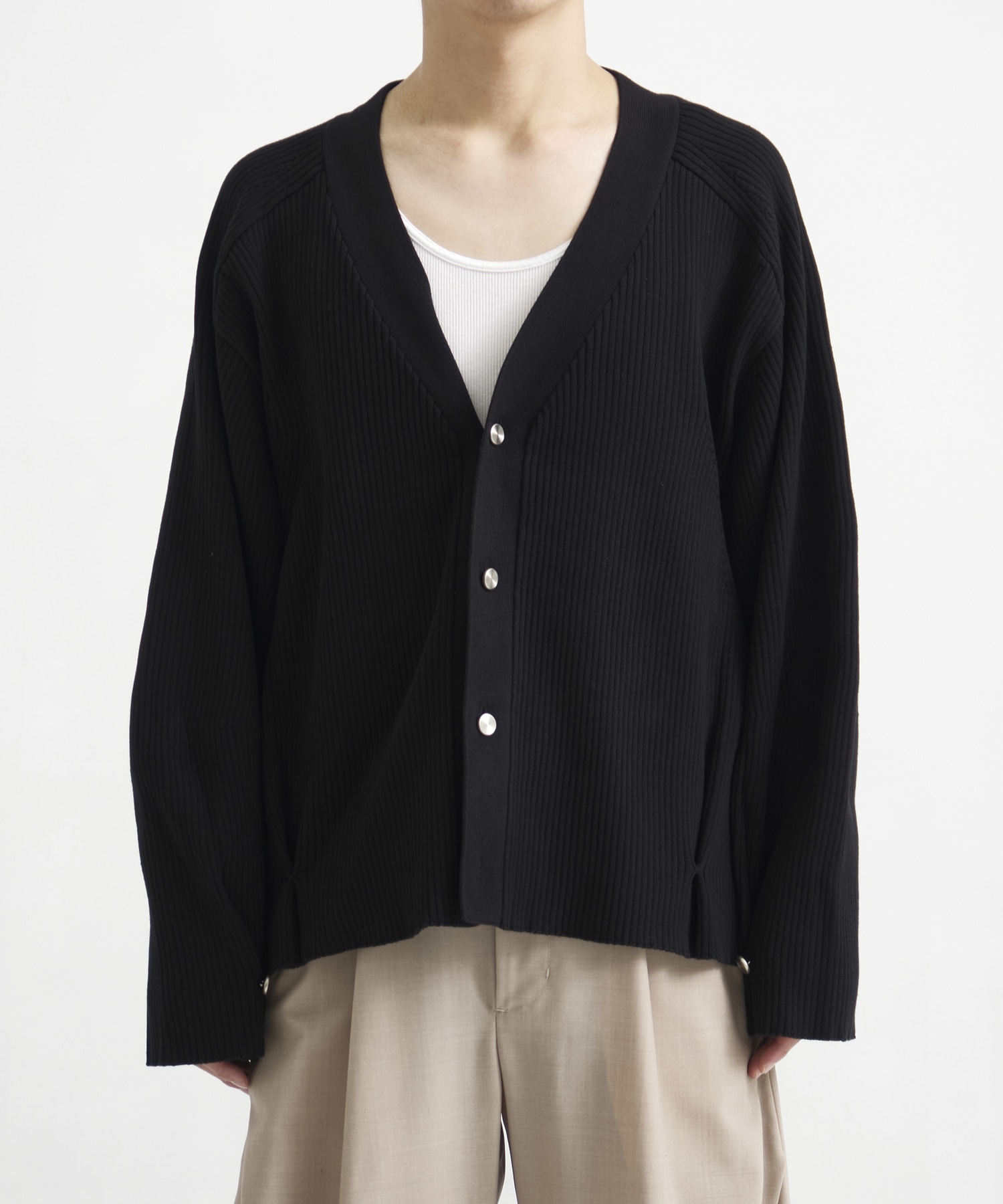 RIB OVER SIZE CARDIGAN CONZ