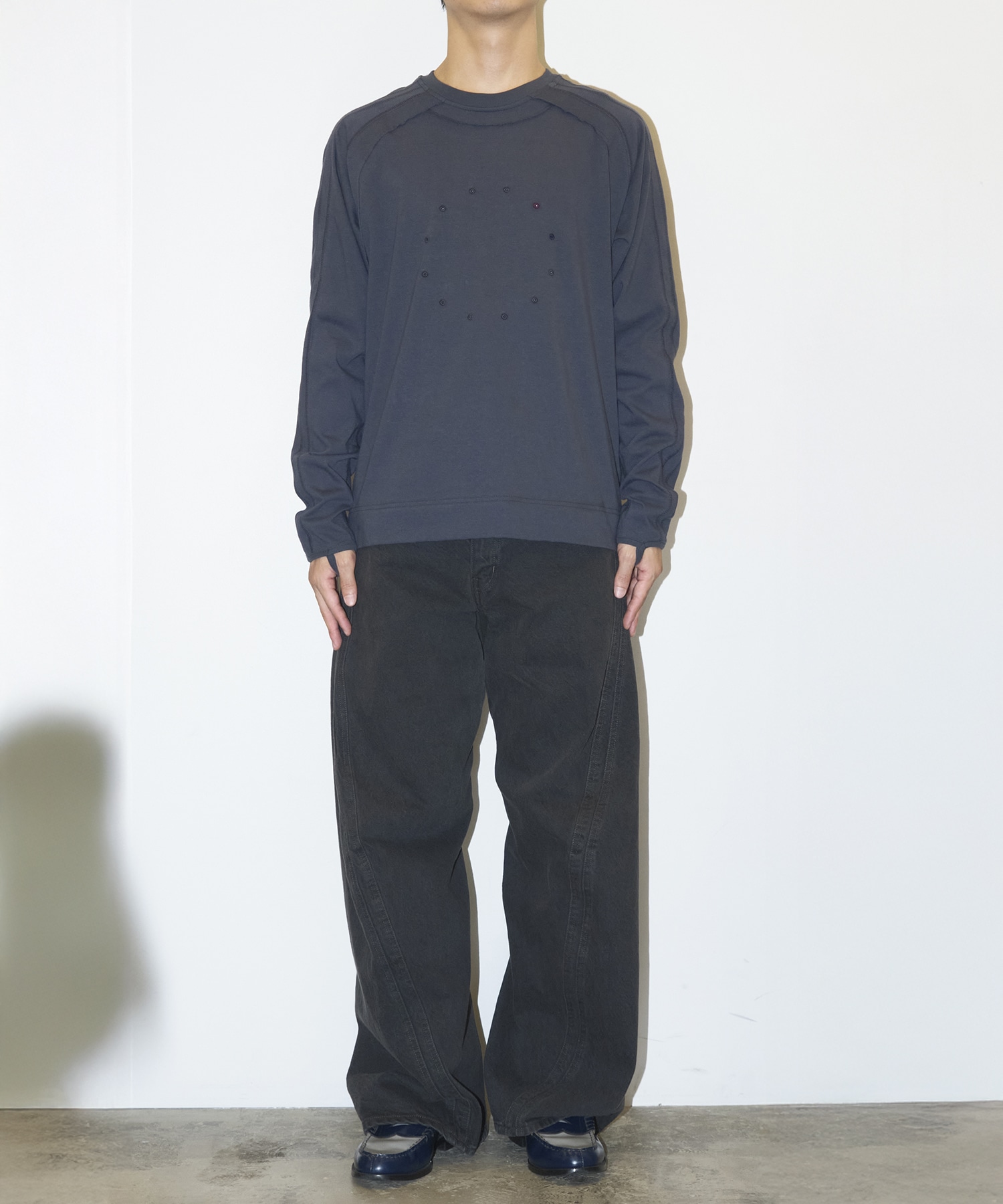 3D TWISTED WIDE LEG JEANS NVRFRGT