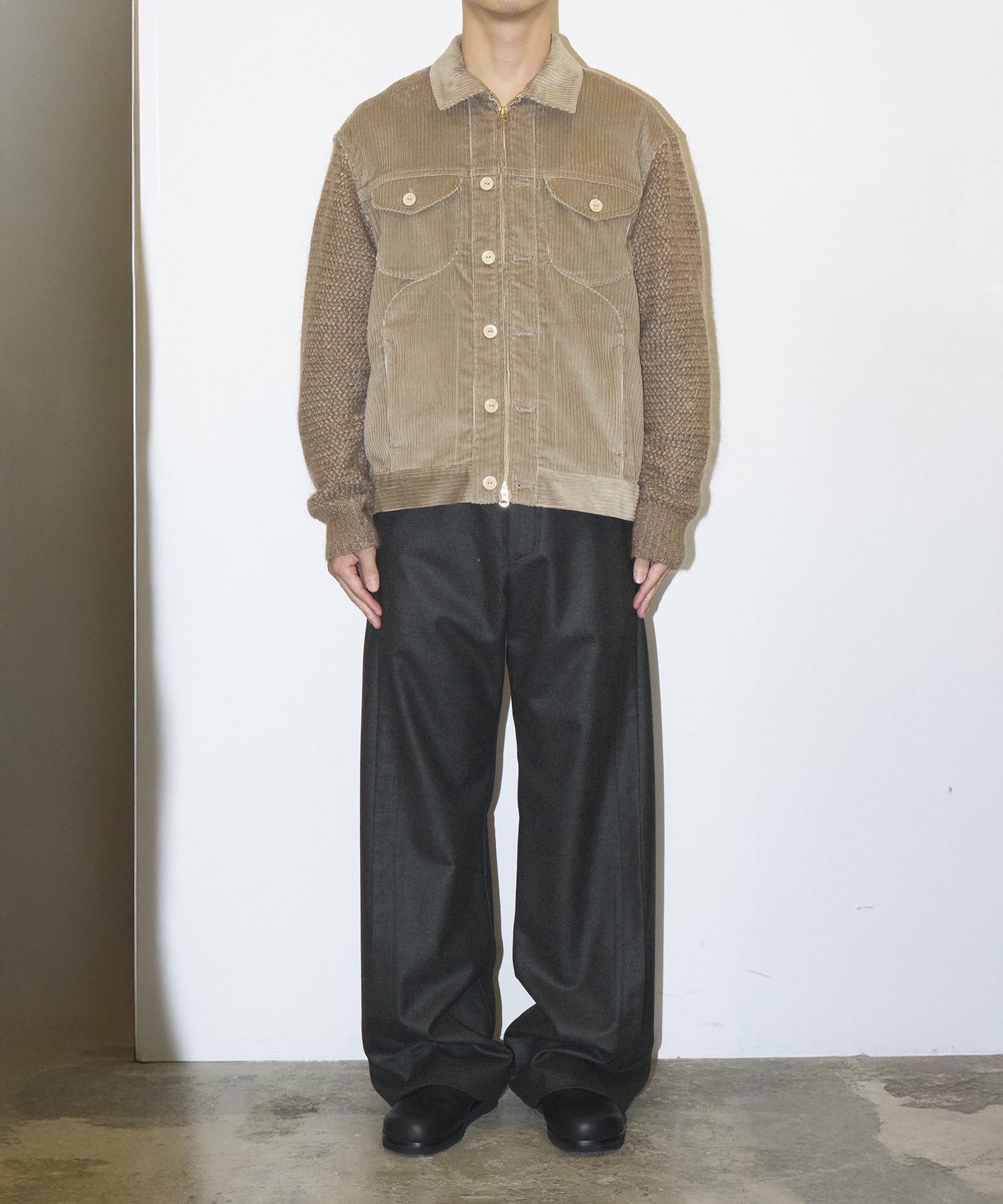 KNIT DOCKING WORK BLOUSON STEAF