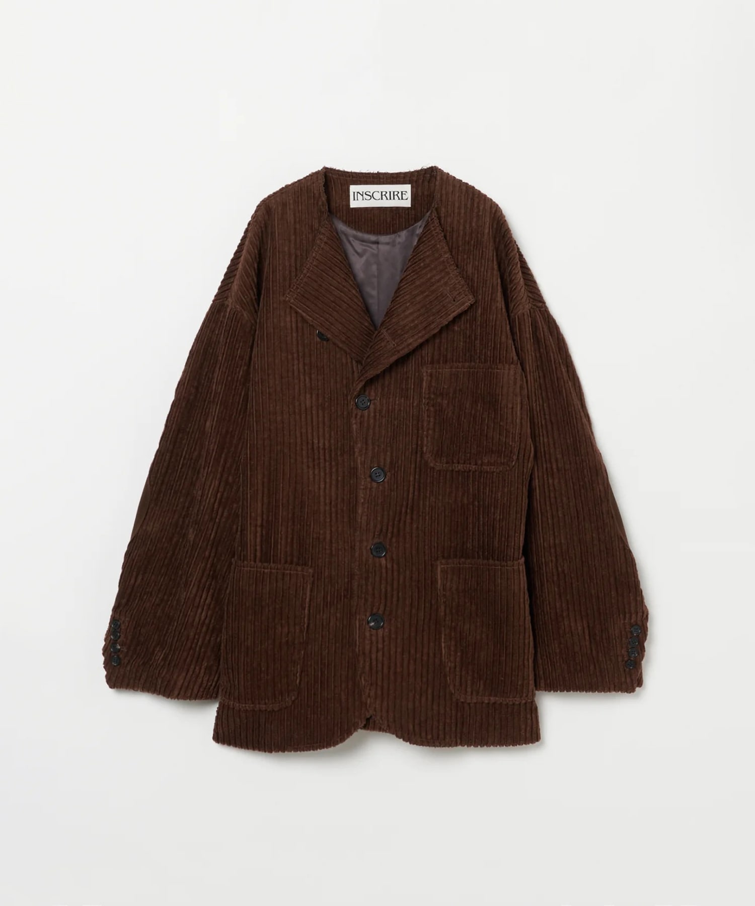 Corduroy Collarless Jacket INSCRIRE