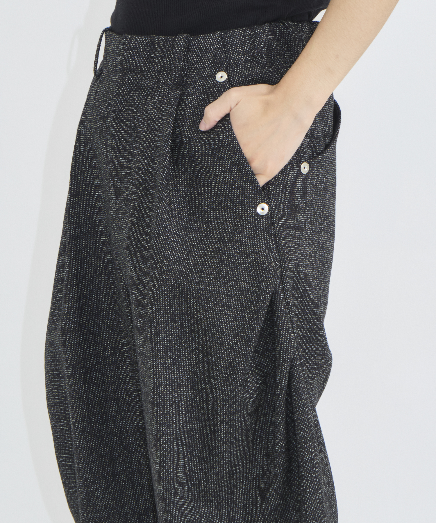 CURVE LEG TROUSERS TWEED CONZ