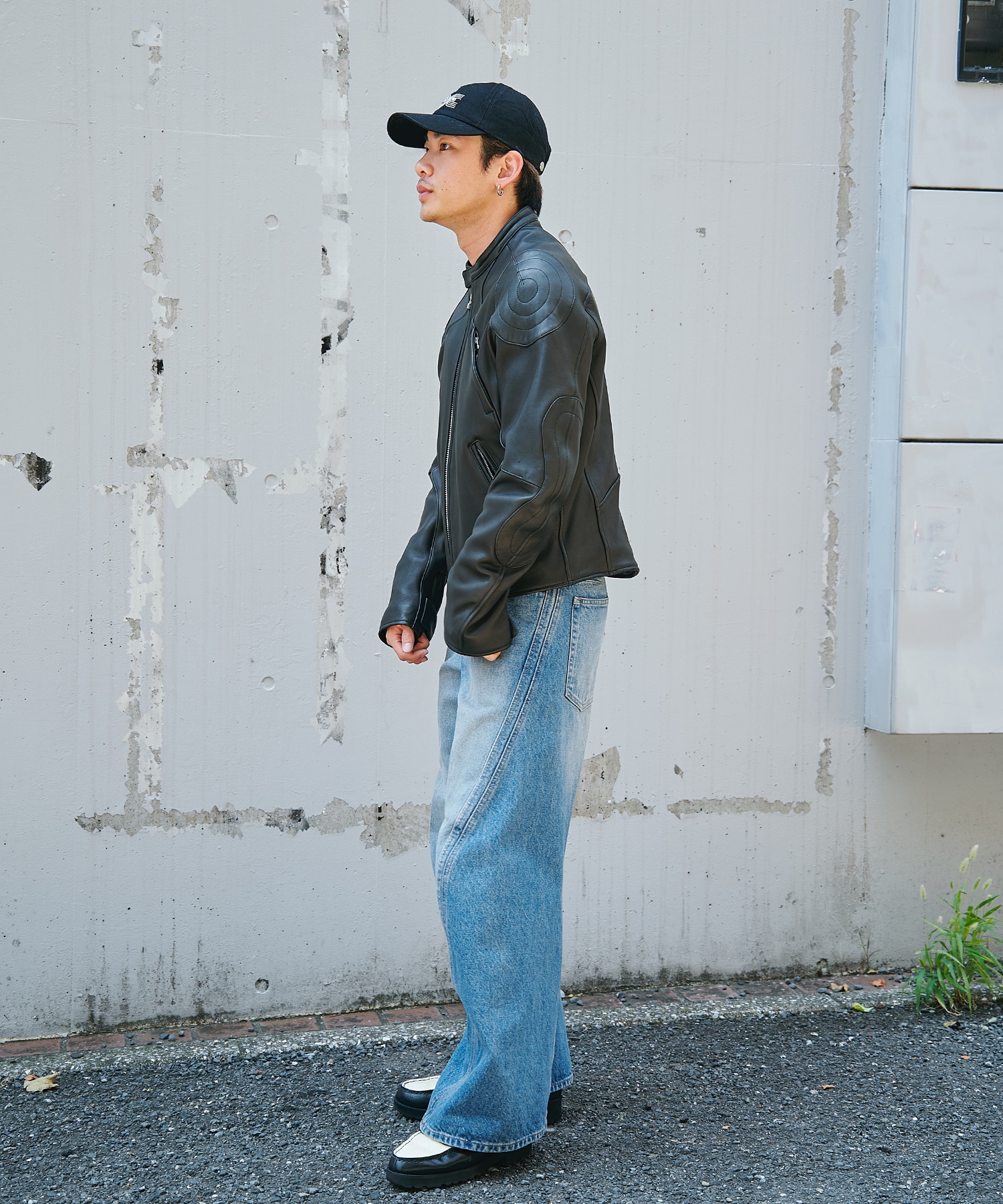 LEATHER MOTORCYCLE JACKET NVRFRGT
