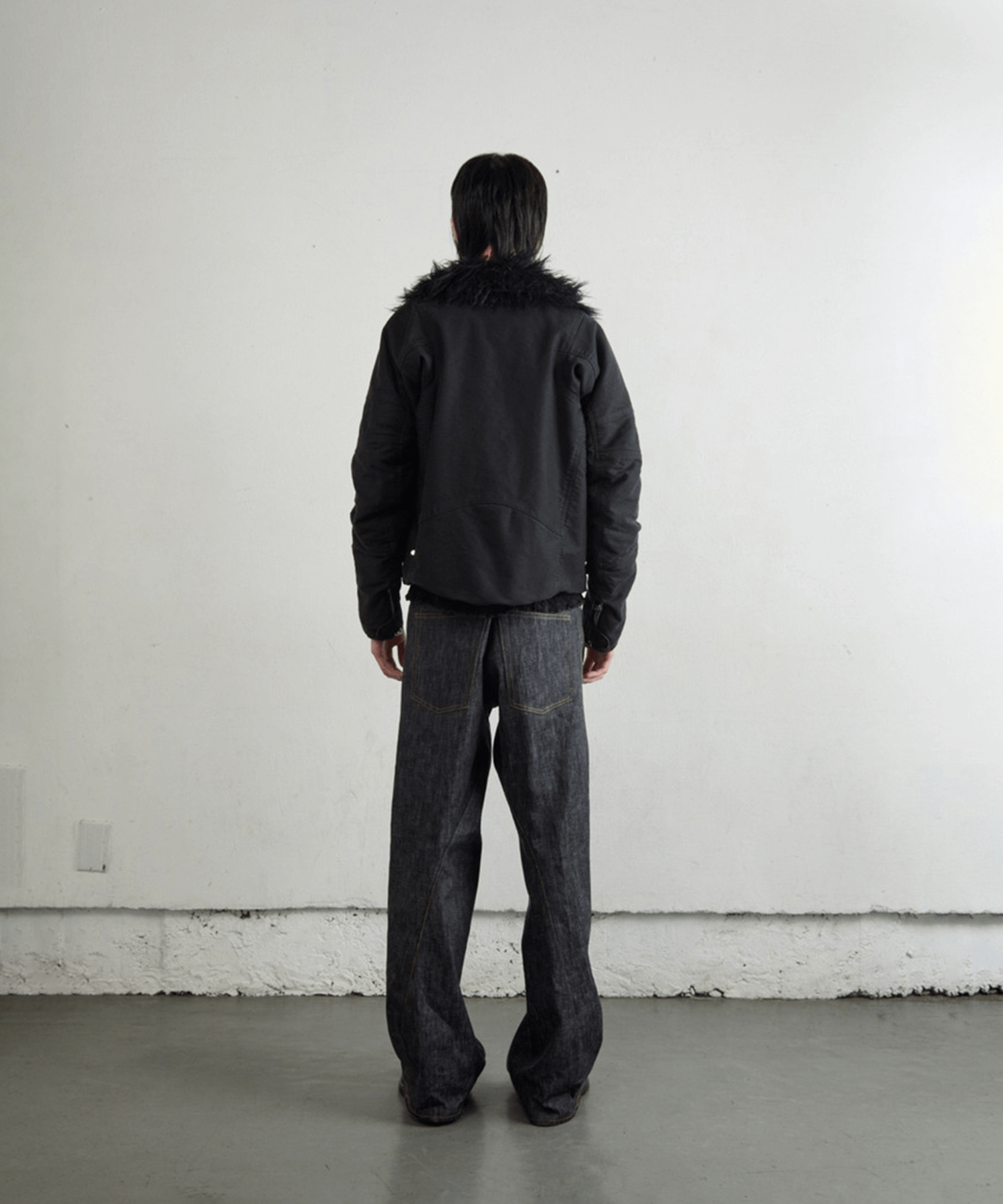PADDED SHEARING COLLAR BIKER JACKET NVRFRGT