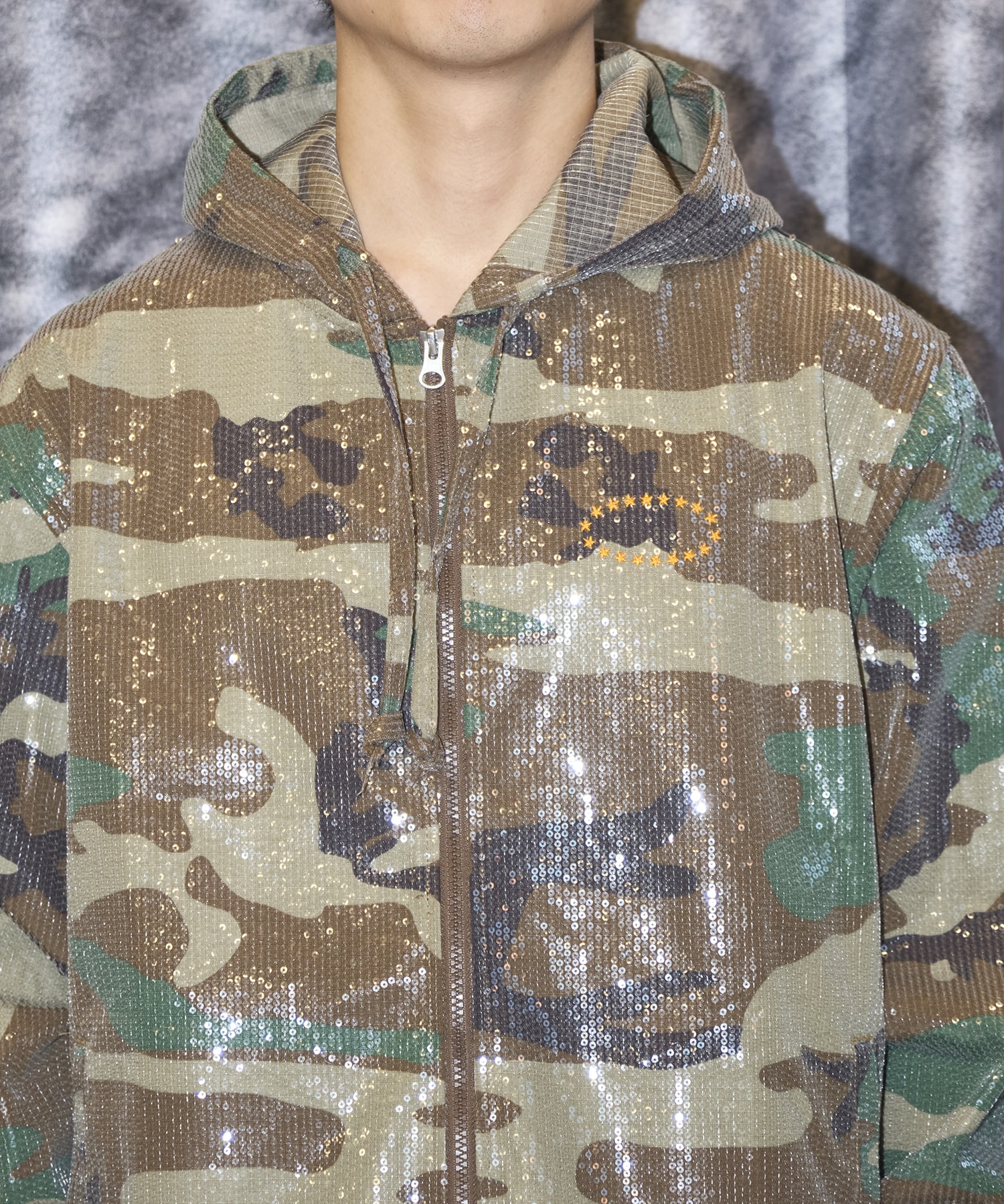 HOODED SPANGLE JACKET WOODLAND CAMO AFB