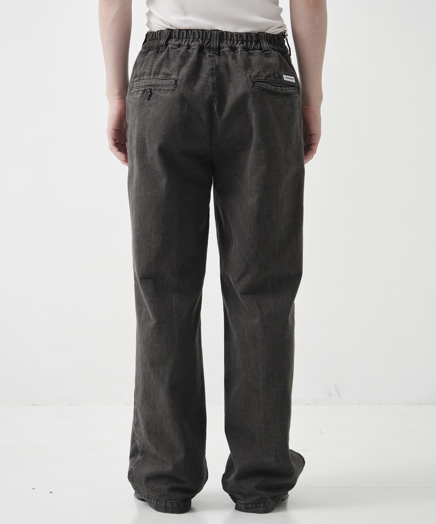 Color Denim Square Leg Easy Trousers 