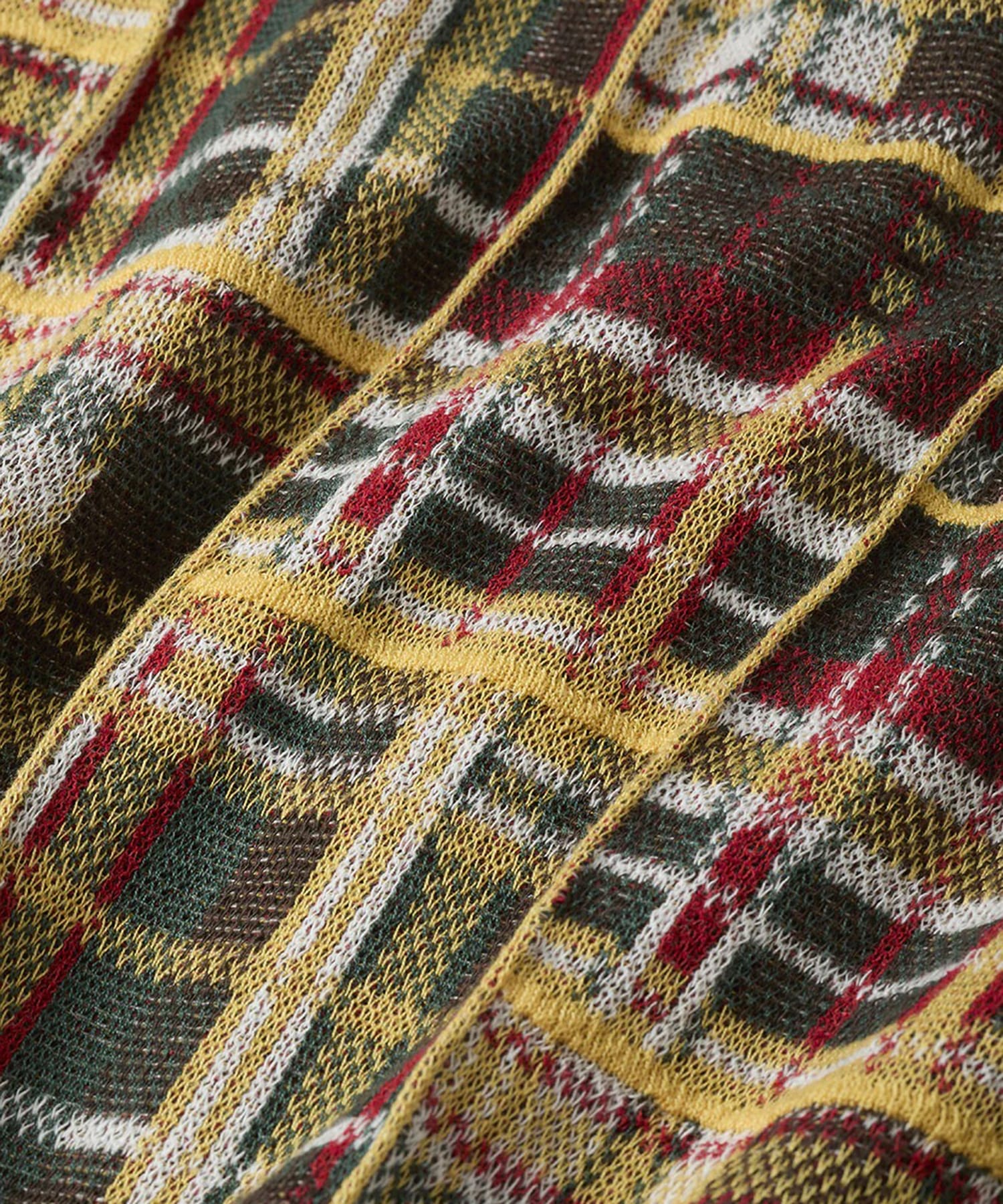 Knitted Patchwork Open Collar Shirt gim context