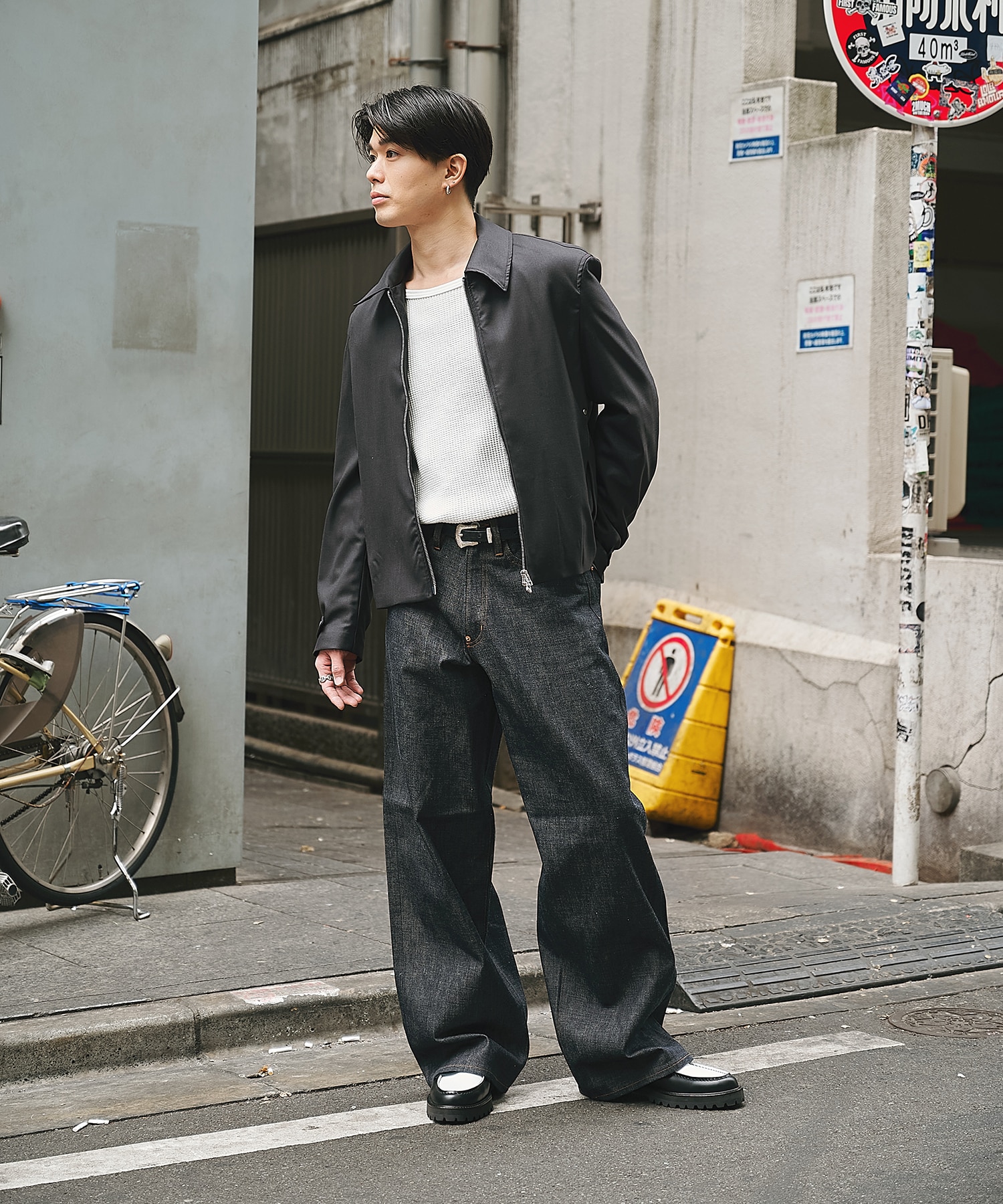MODERN DENIM PANTS WIDE CUT SUGARHILL