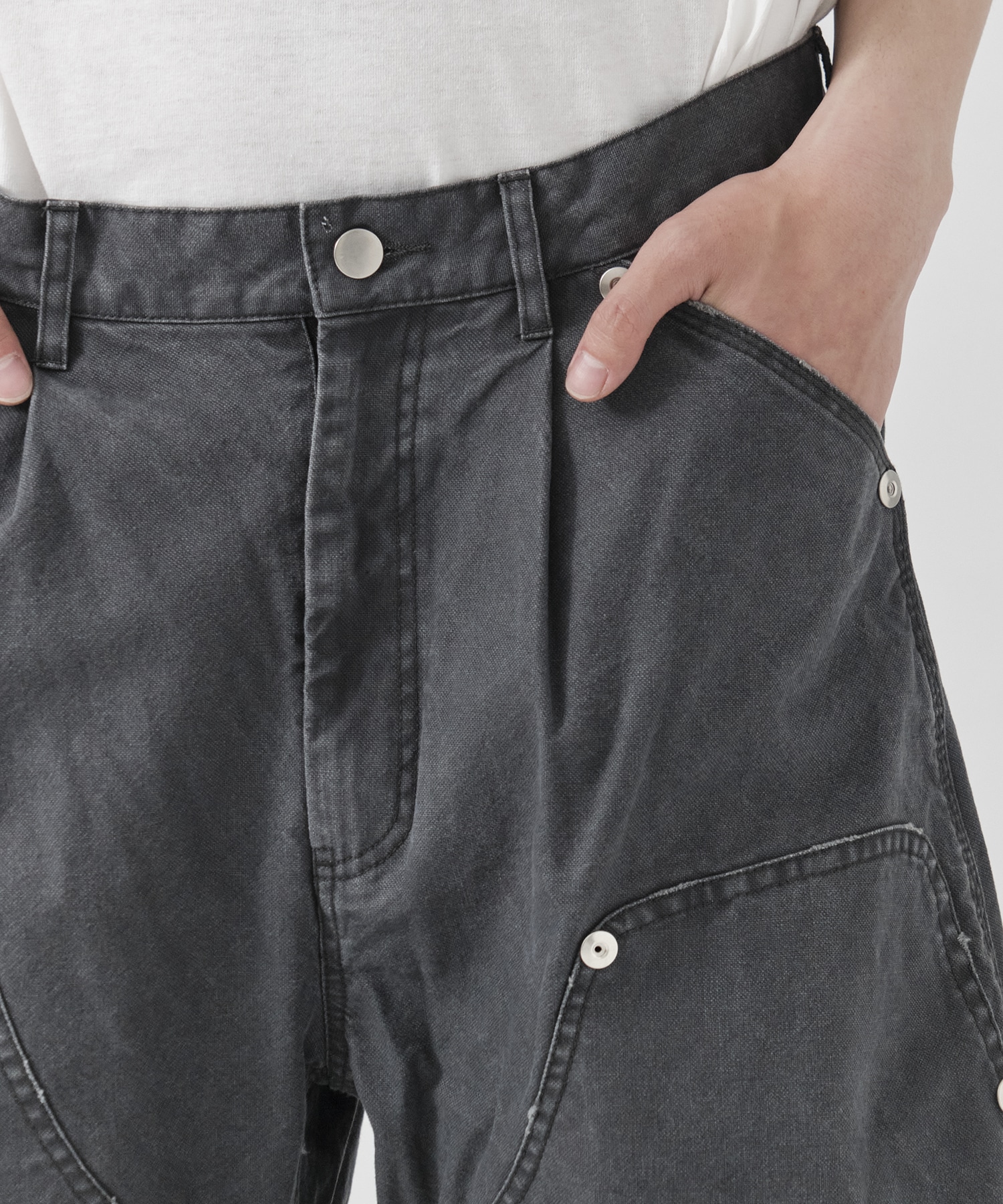 duck double knee curved leg pants CONZ