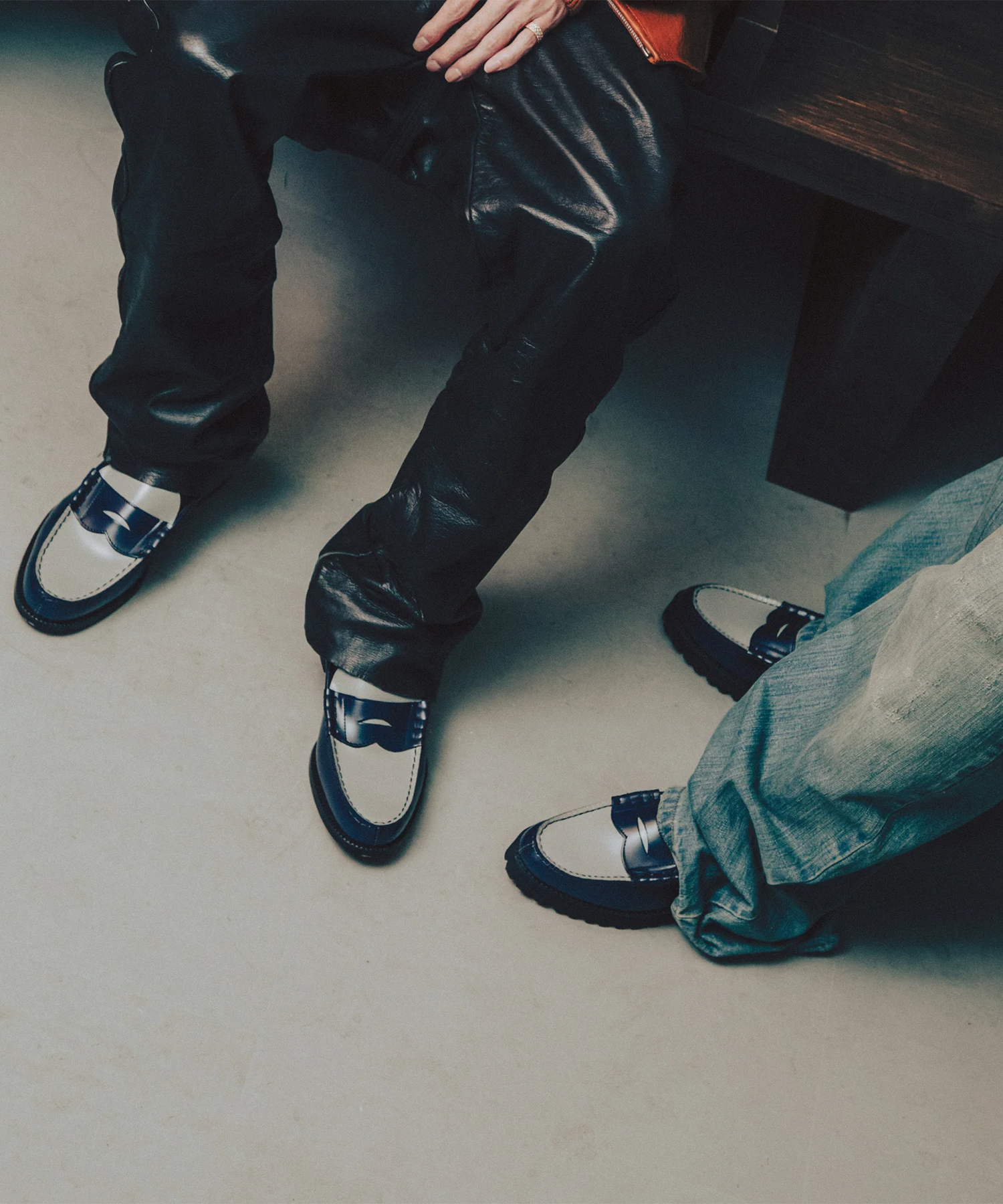 COMBI LOAFERS NVY GRY The Kenford FINESHOES