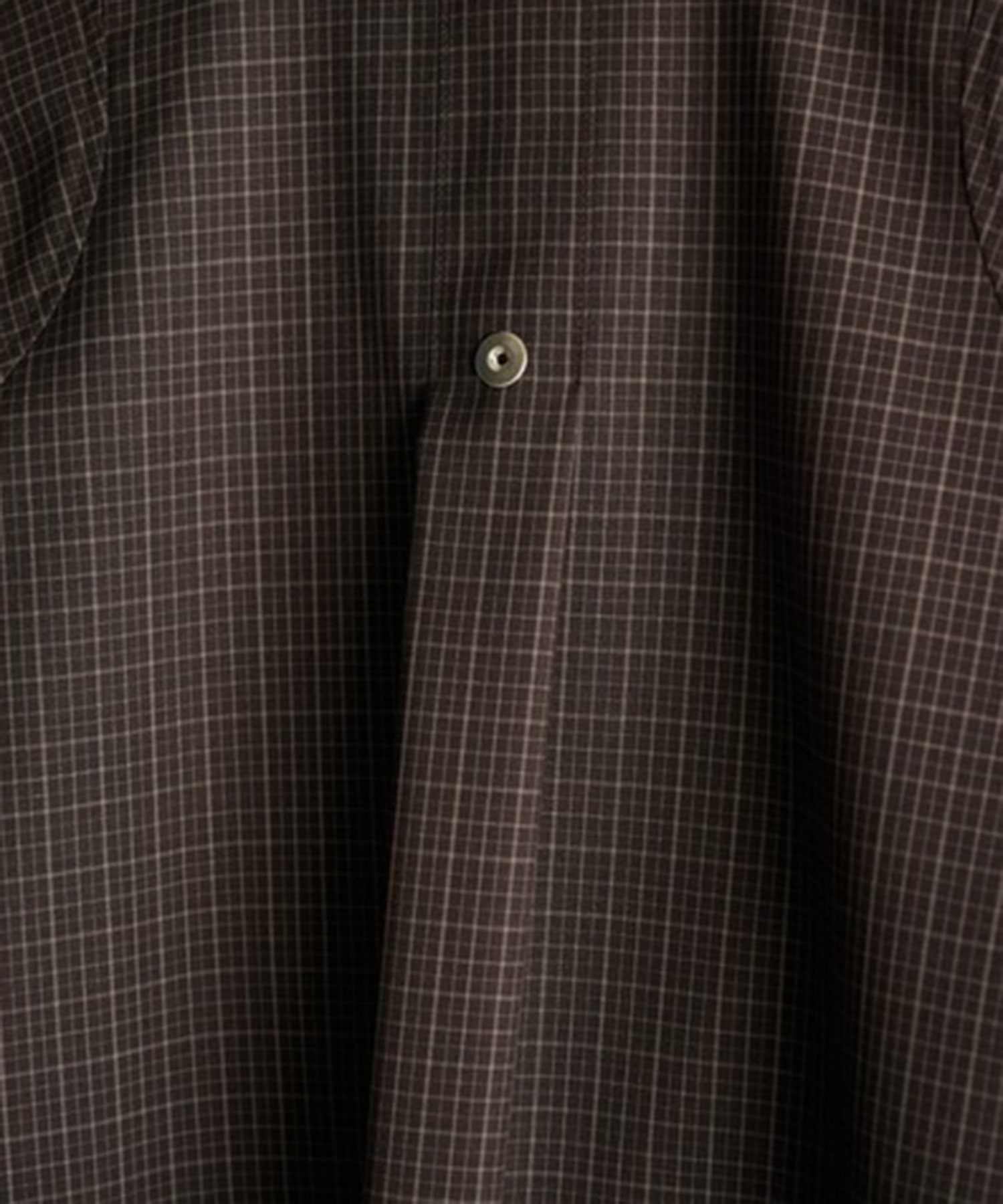 cropped open collar short sleeve shirt check CONZ