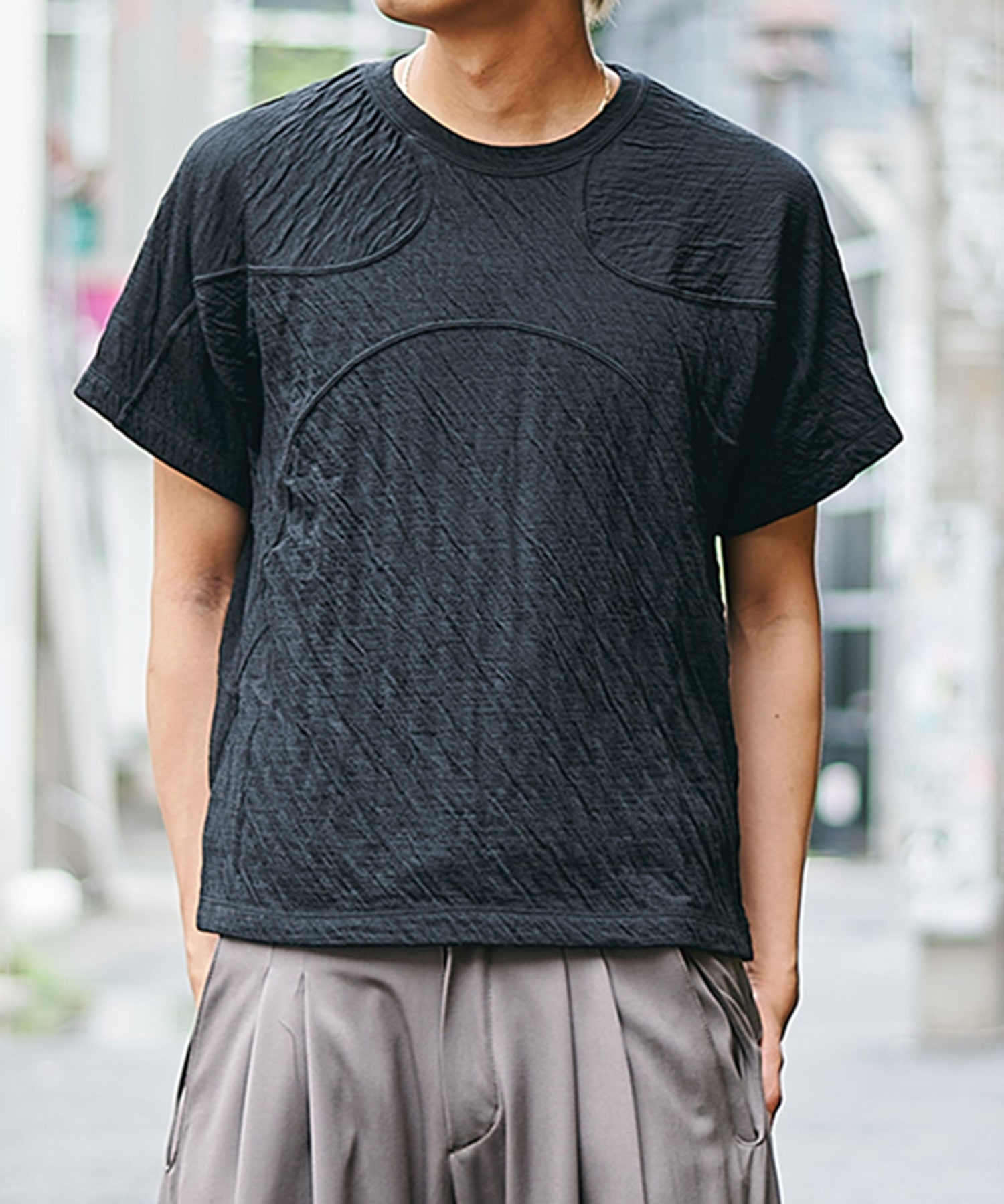 panel short sleeve tee bonded jersey CONZ