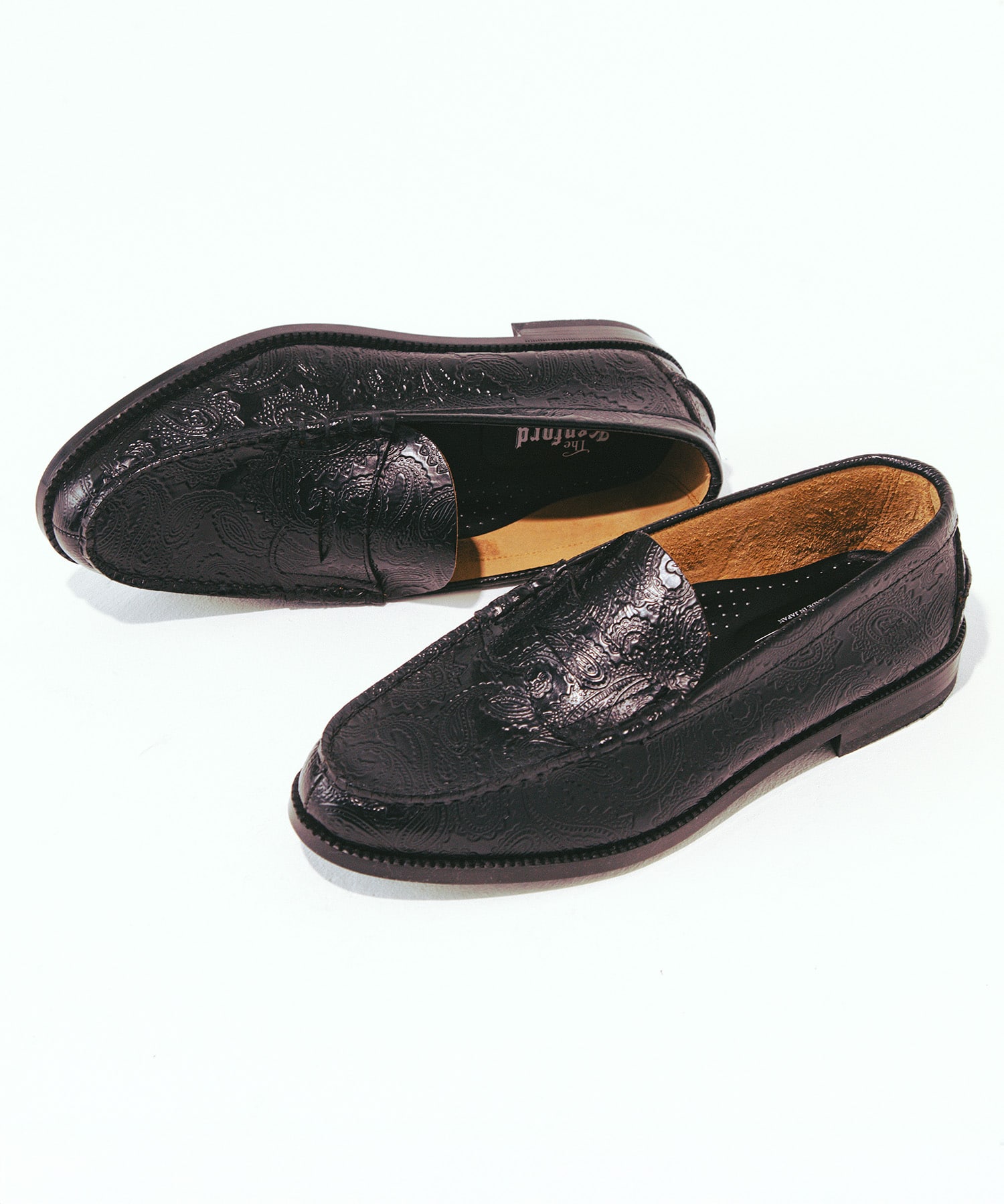 EMBOSSED LOAFERS BLACK PAISLEY The Kenford FINESHOES