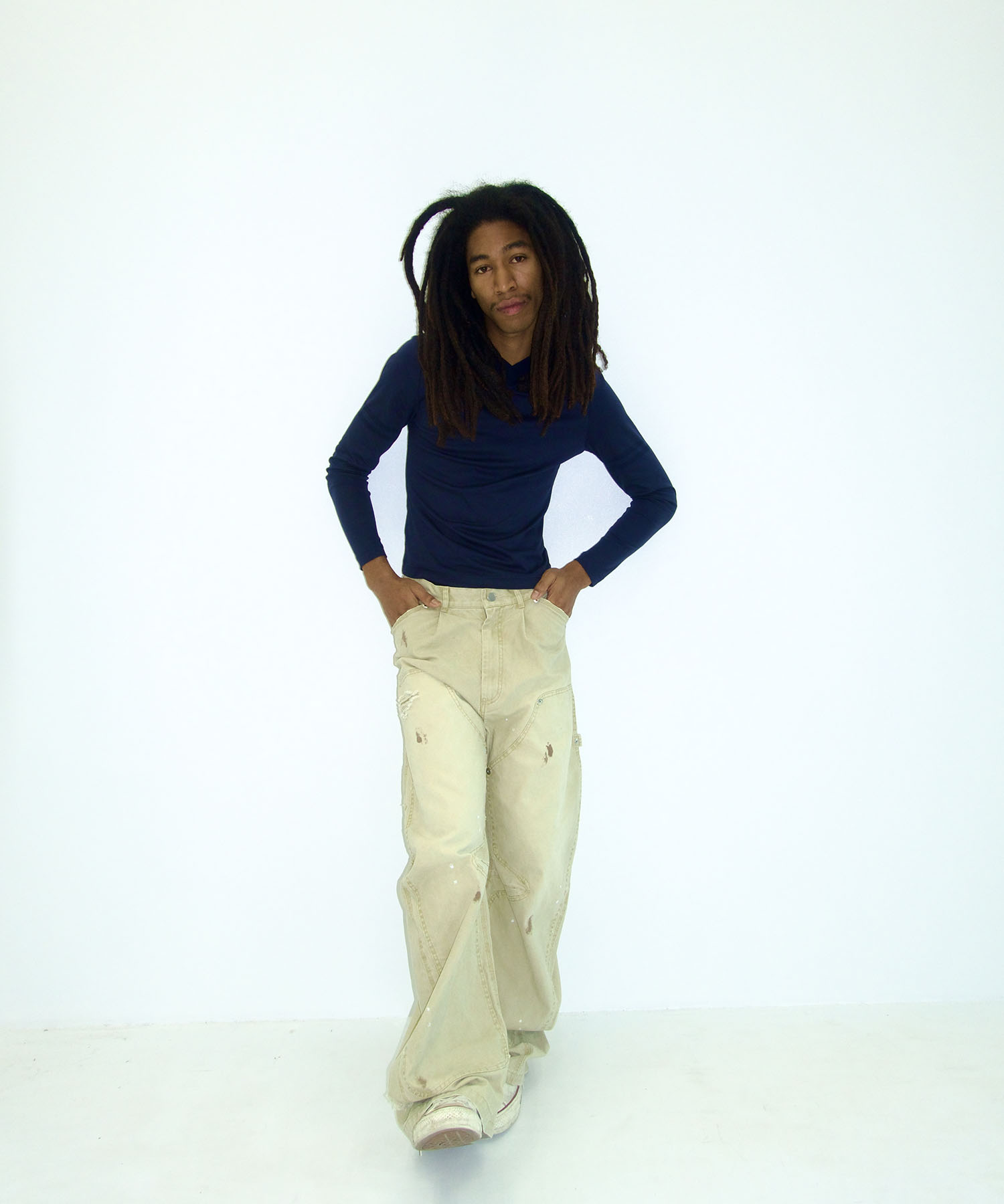 KOWGA×duck double knee curved pants CONZ