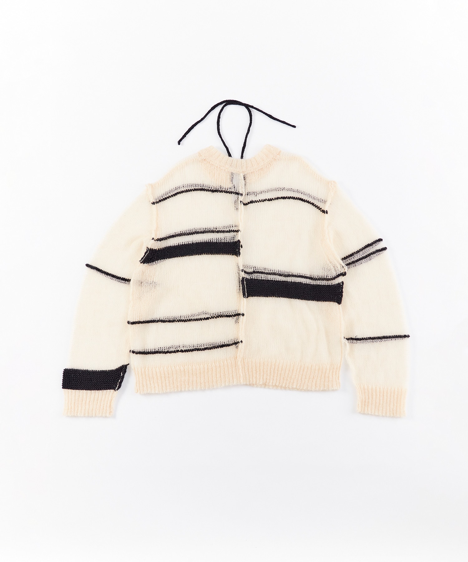 RANDOM BORDER LACE UP PULLOVER A CCORDION